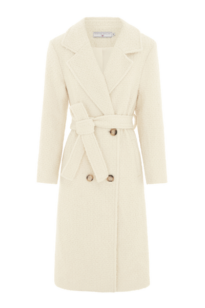 Highgrove Cashmere Coat White Tweed
