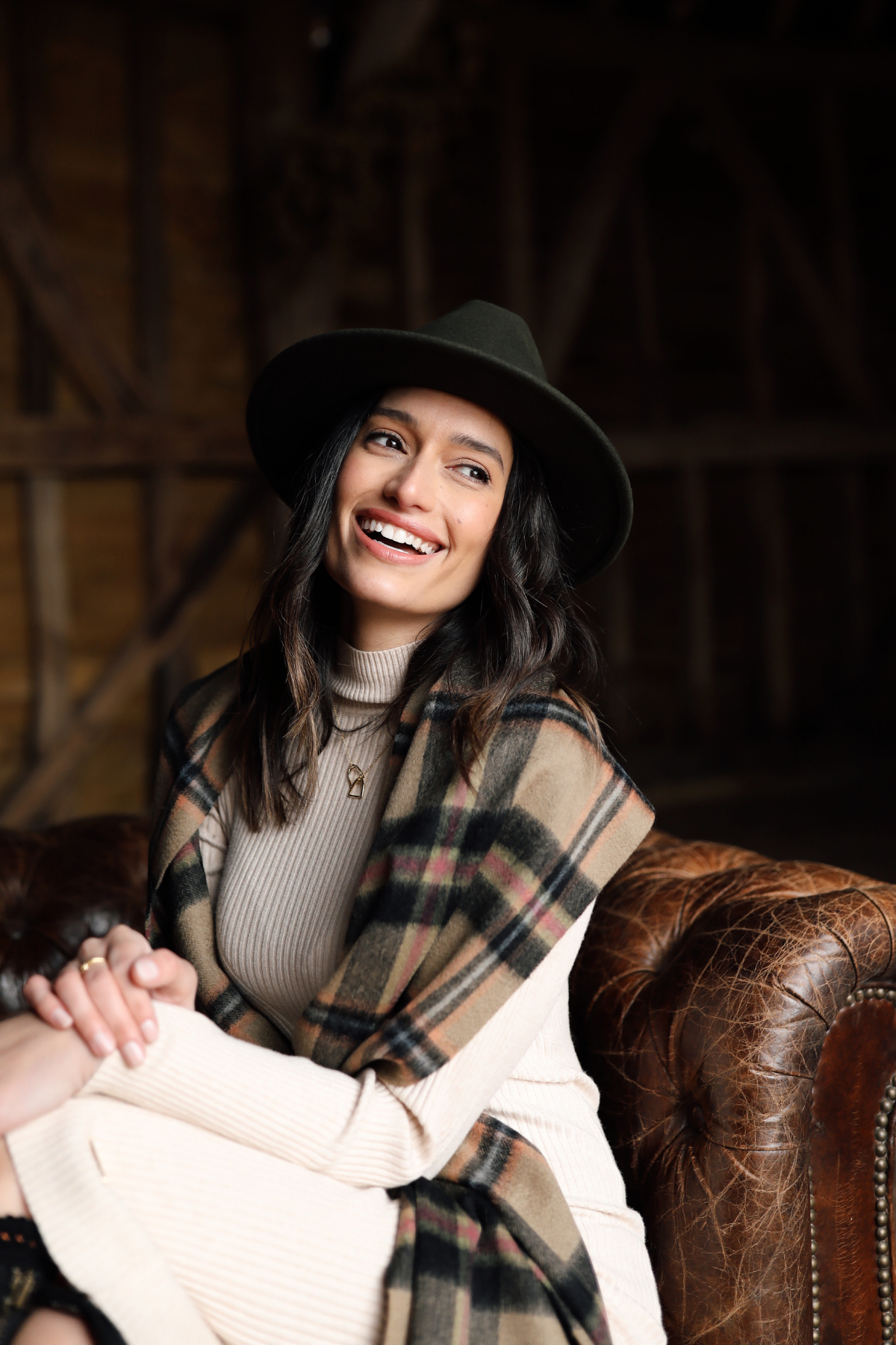 Tartan Black Wool Scarf
