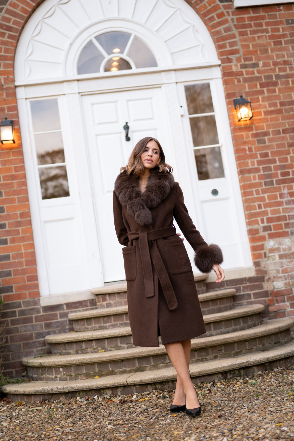 Beaufort Cashmere Coat Chocolate Brown