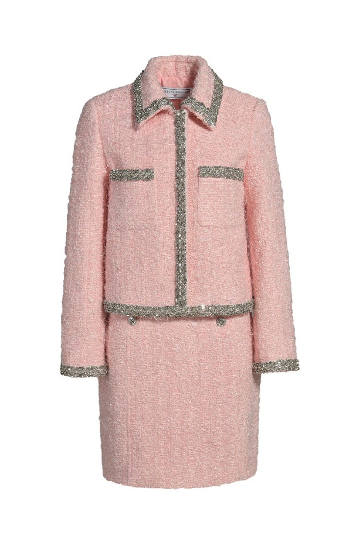 Boucle Tailored Skirt Pink