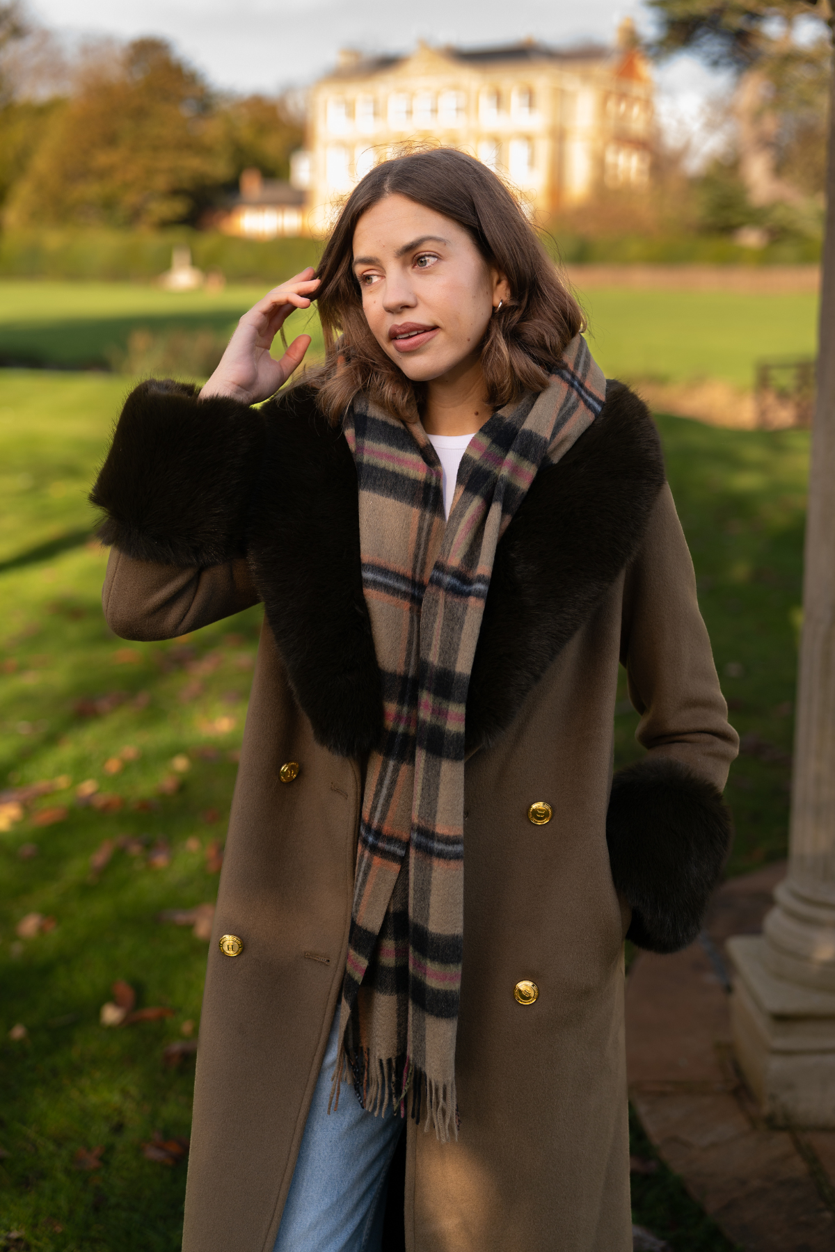 Tartan Black Wool Scarf