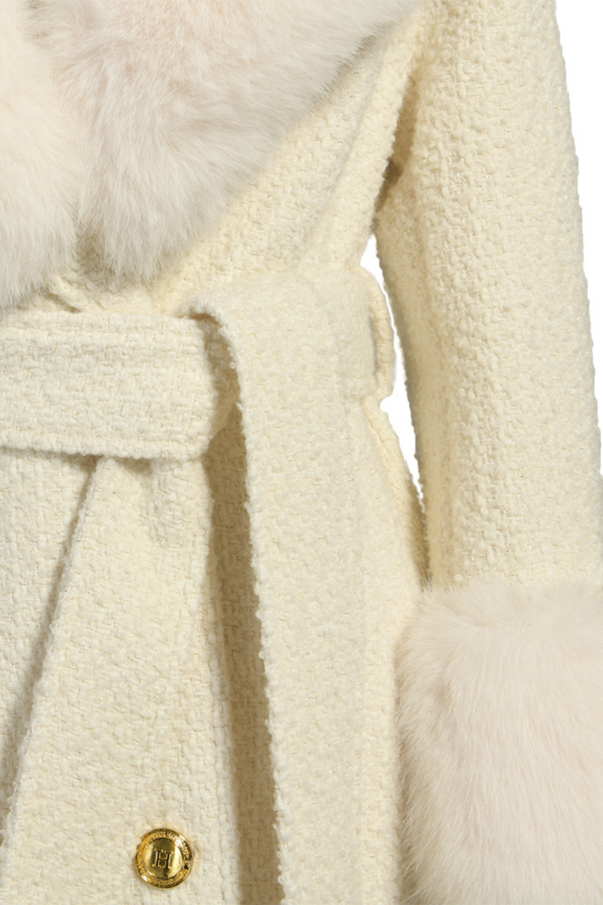 Mayfair Cashmere Coat White Tweed