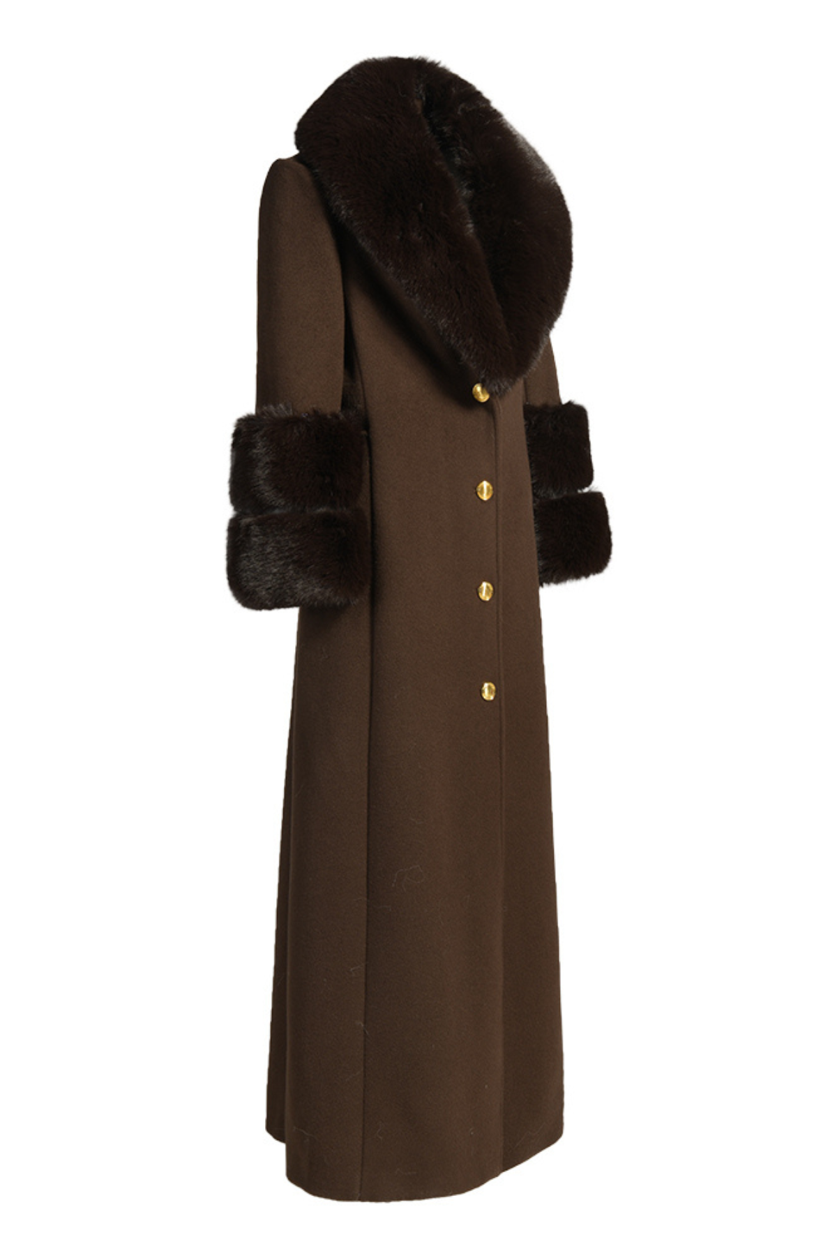 Huntington Cashmere Coat Chocolate Brown