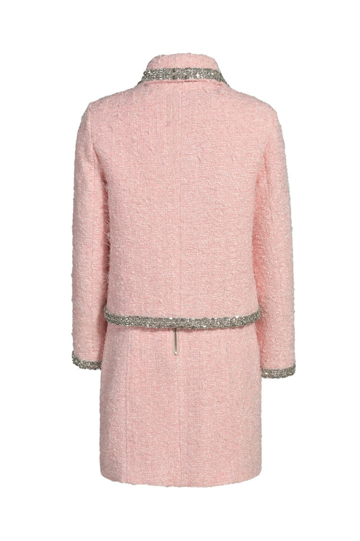 Boucle Tailored Skirt Pink