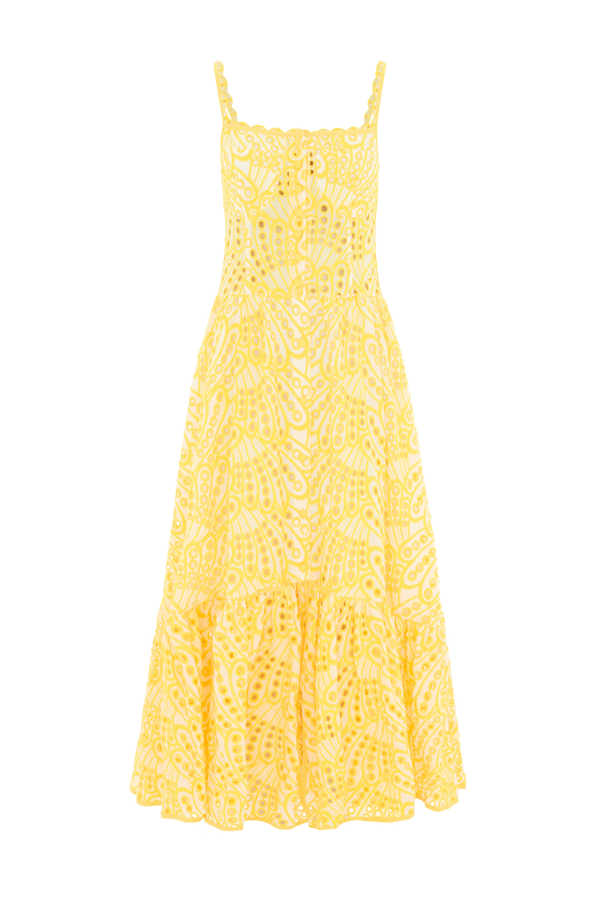 The Cannes Broderie Dress Yellow