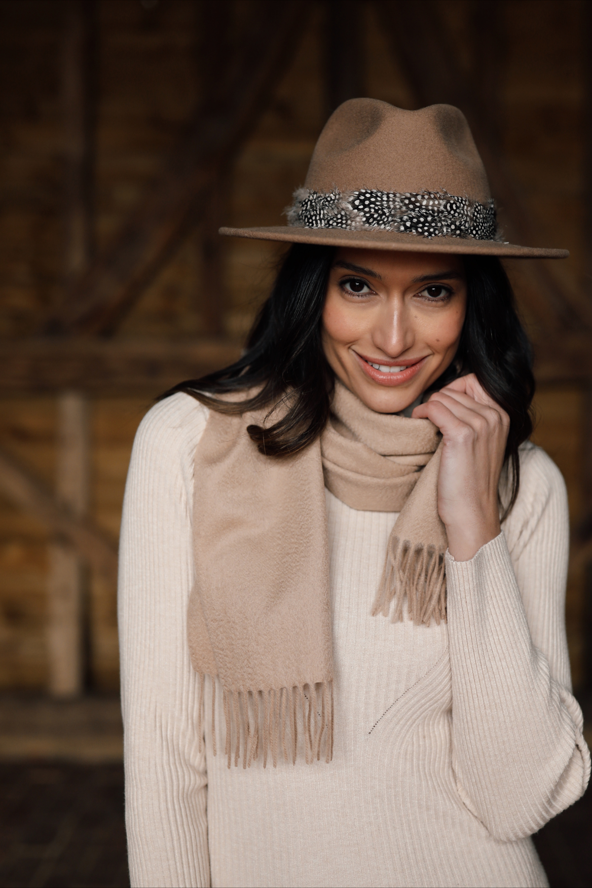 Heritage Tan Lambswool Scarf