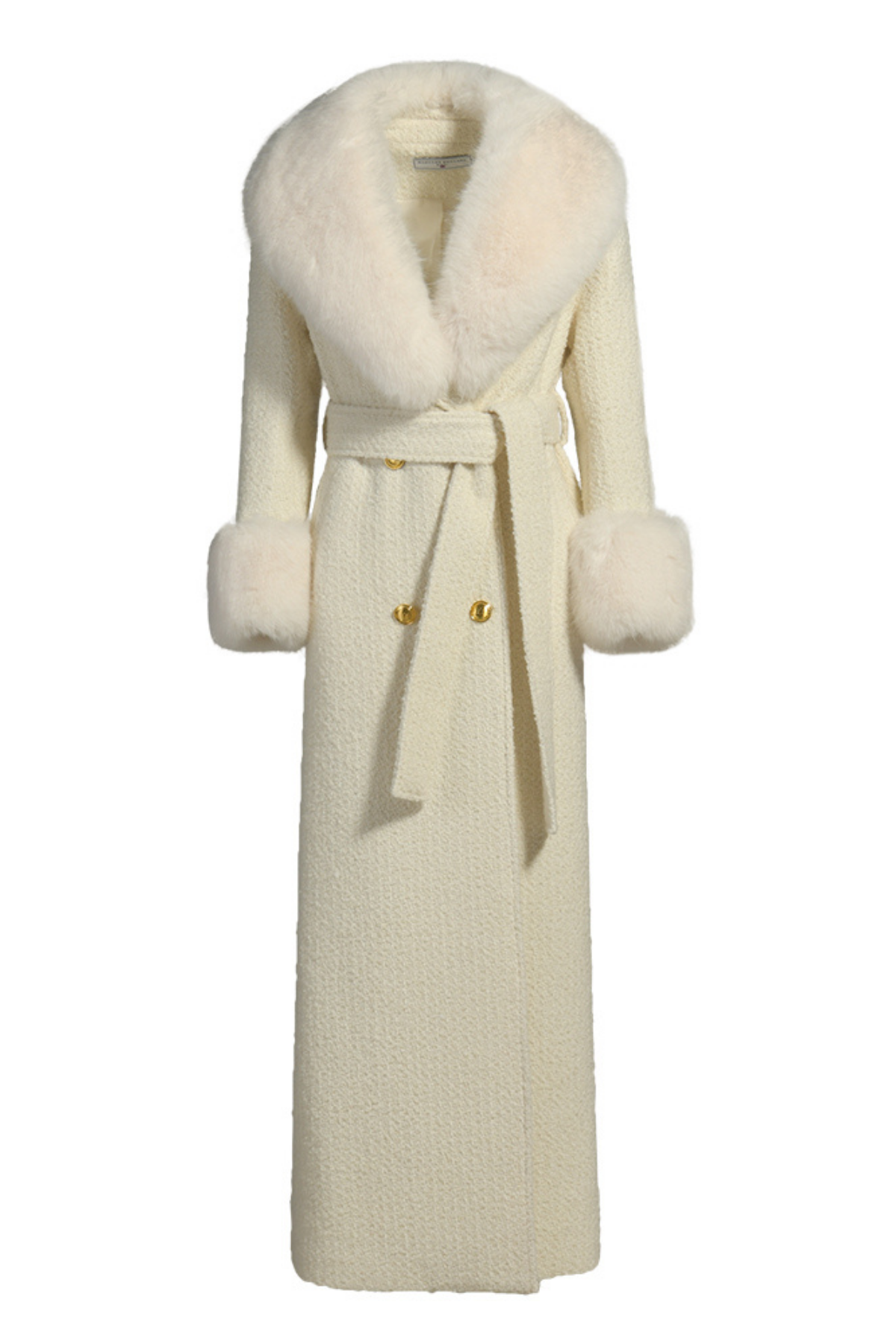 Mayfair Cashmere Coat White Tweed