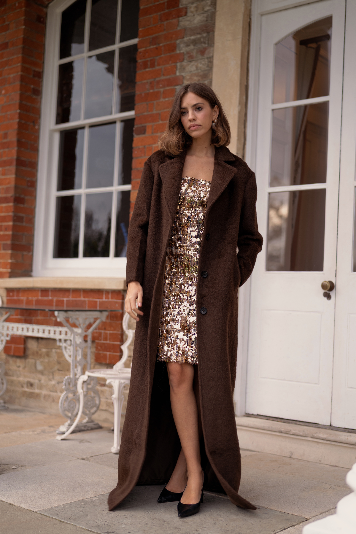 Chatsworth Alpaca Coat Chocolate Brown