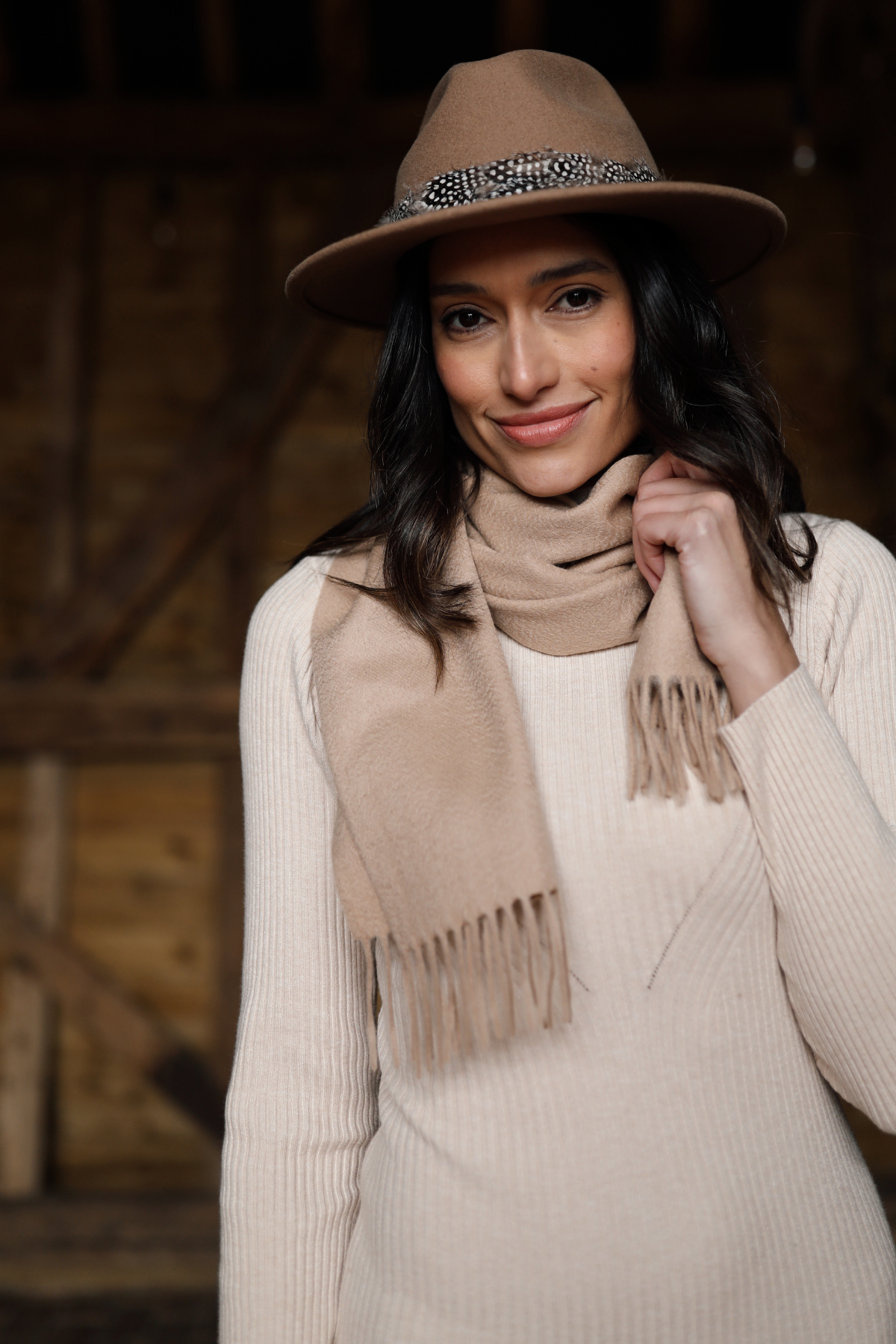 Heritage Tan Lambswool Scarf