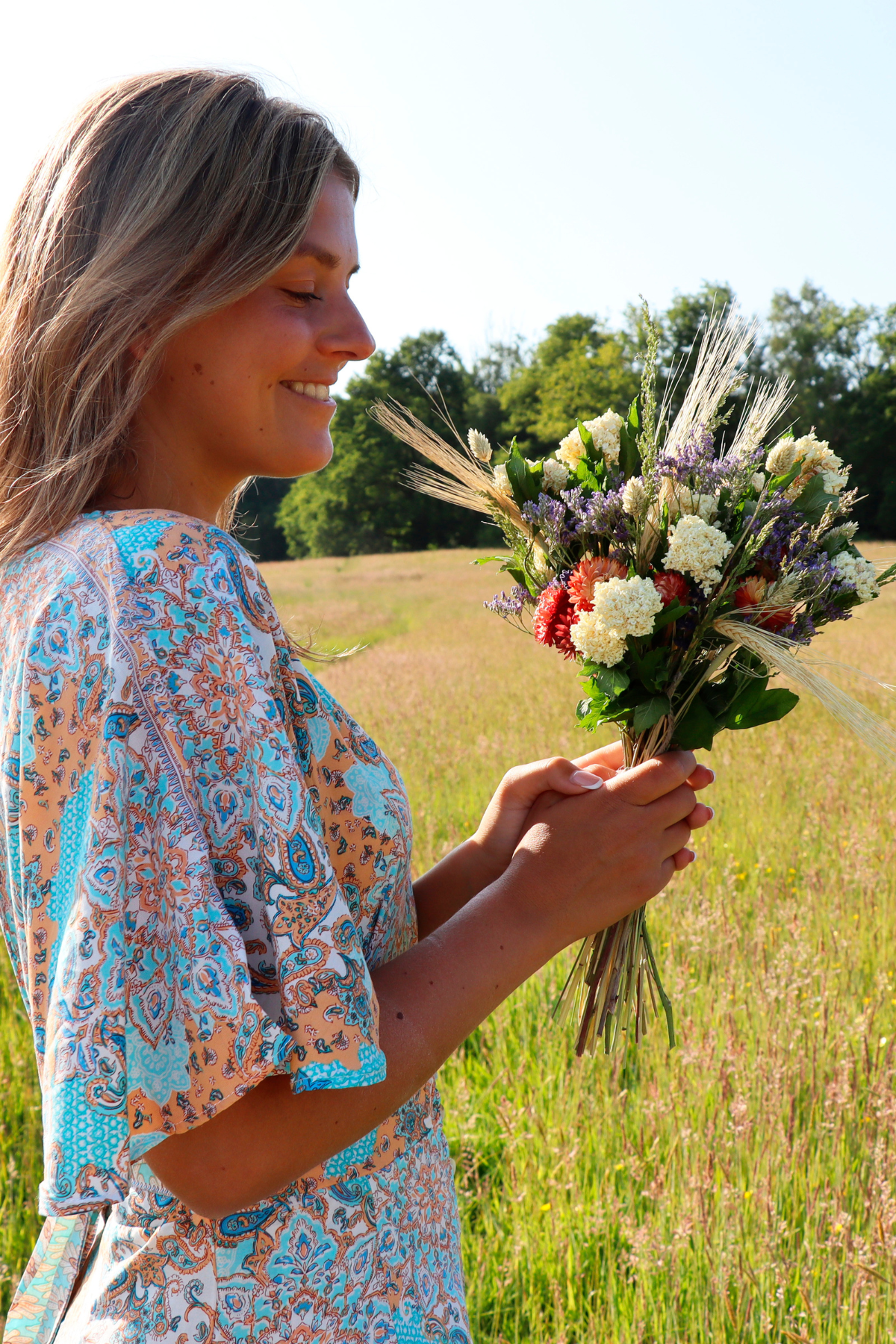 Paisley Long Dress Blue
