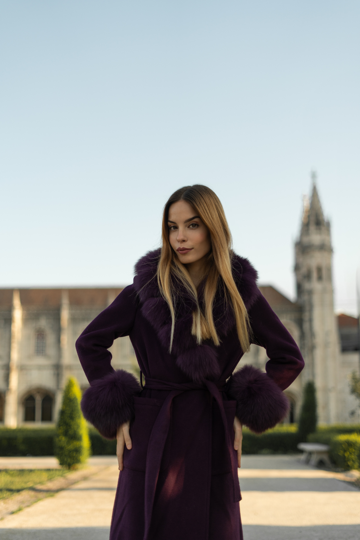 Beaufort Cashmere Coat Plum