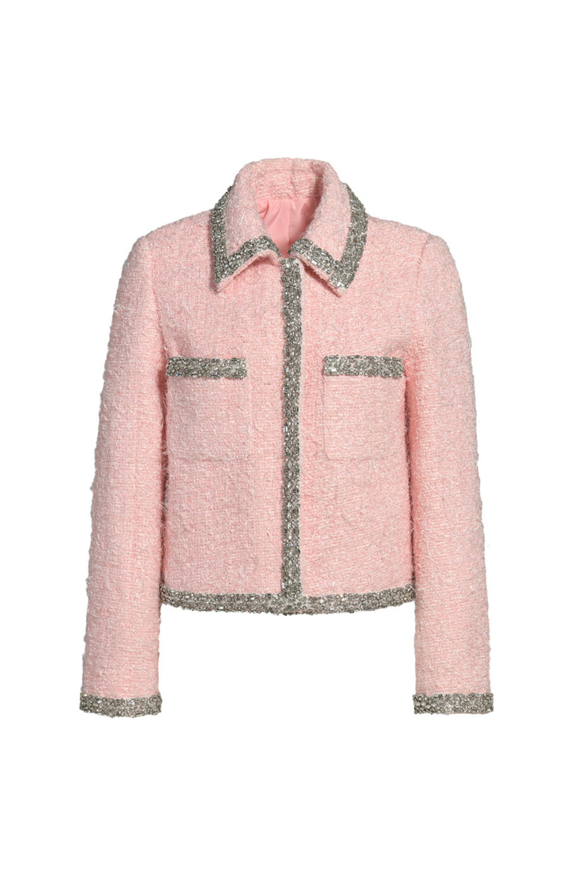 Boucle Embellished Jacket Pink