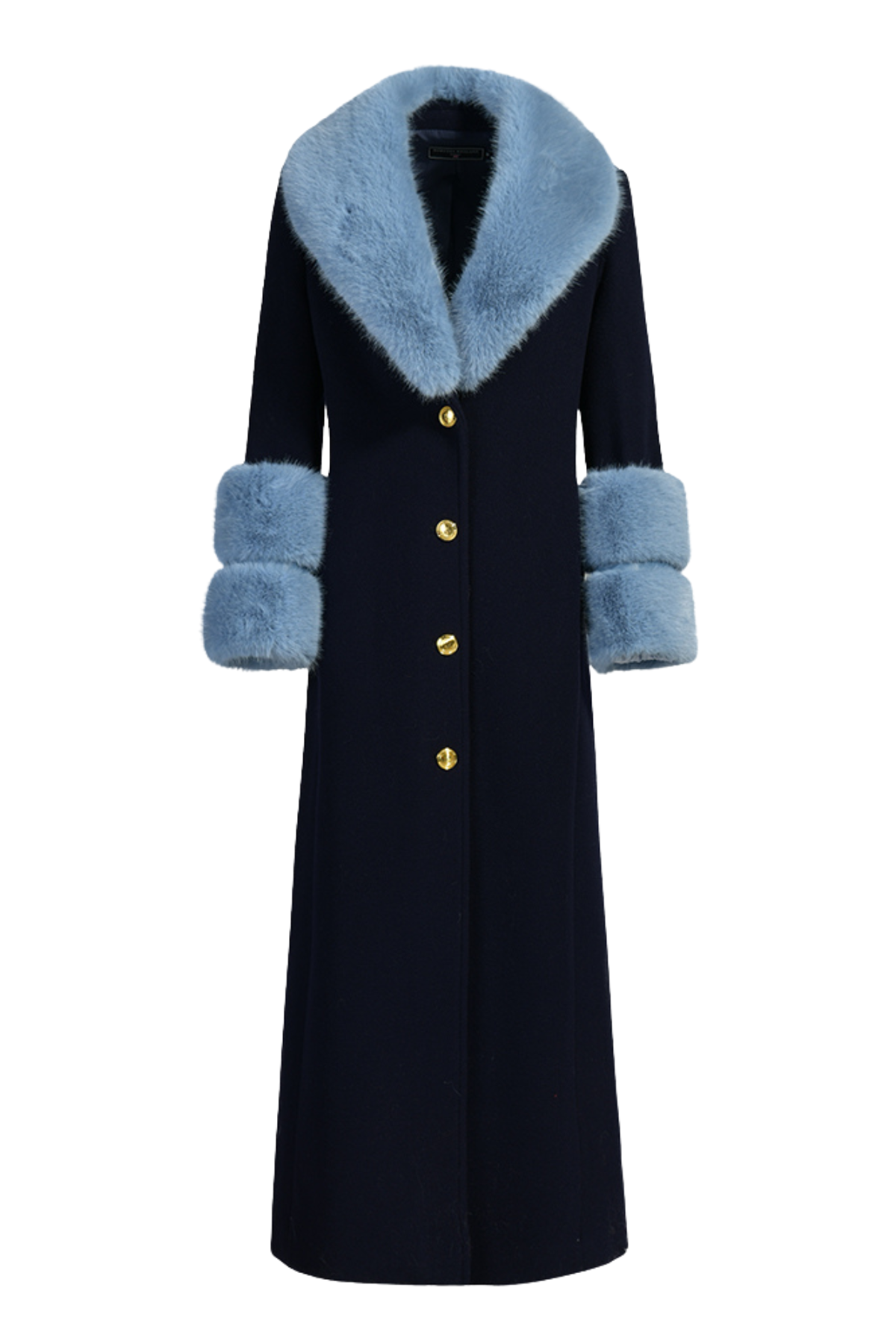 Huntington Cashmere Coat Navy & Blue