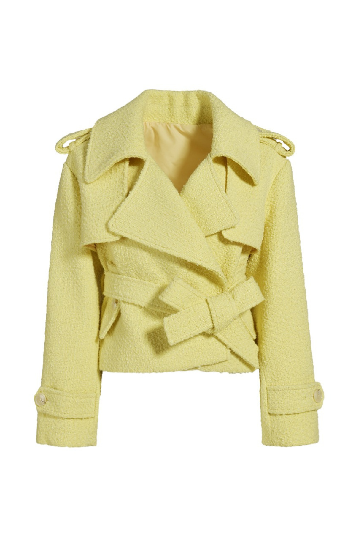 Ascot Cropped Jacket Yellow