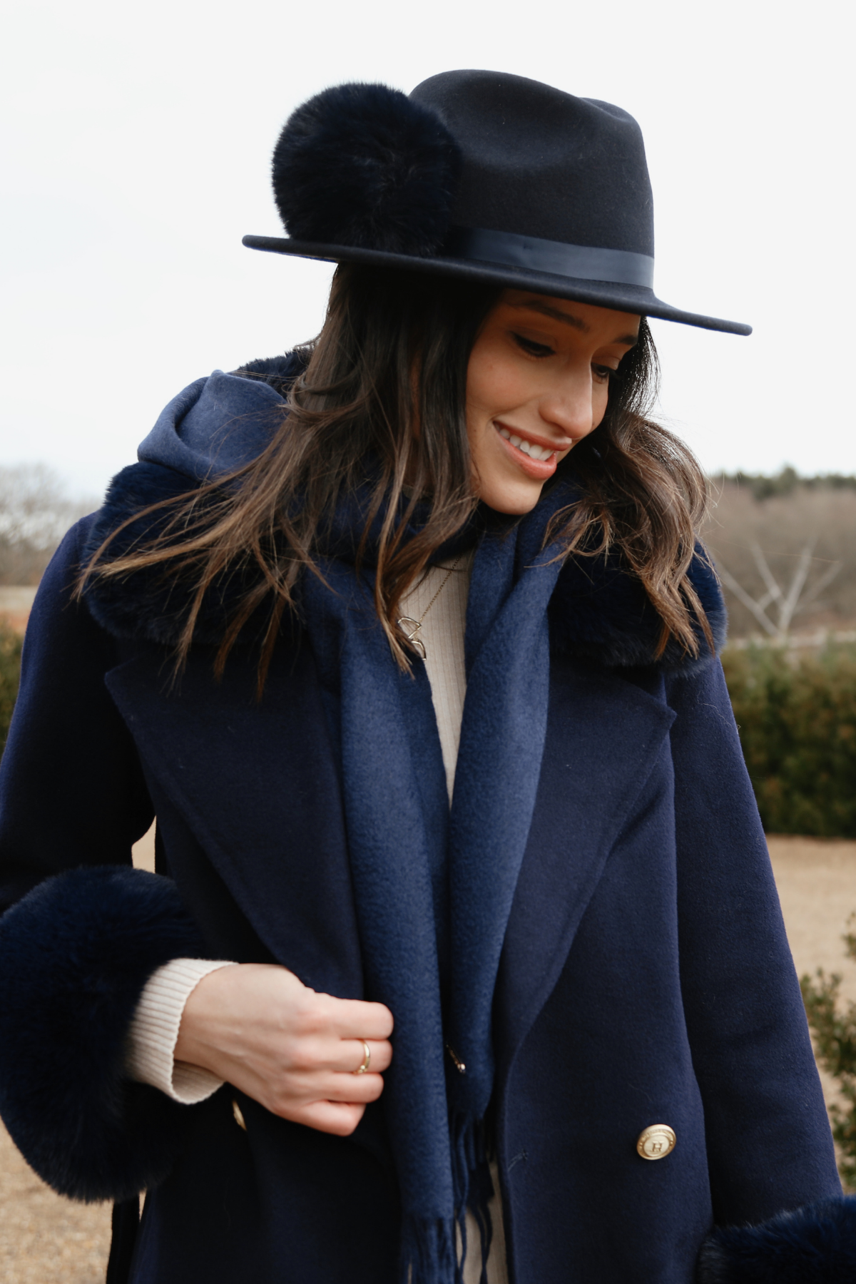 Heritage Navy Lambswool Scarf