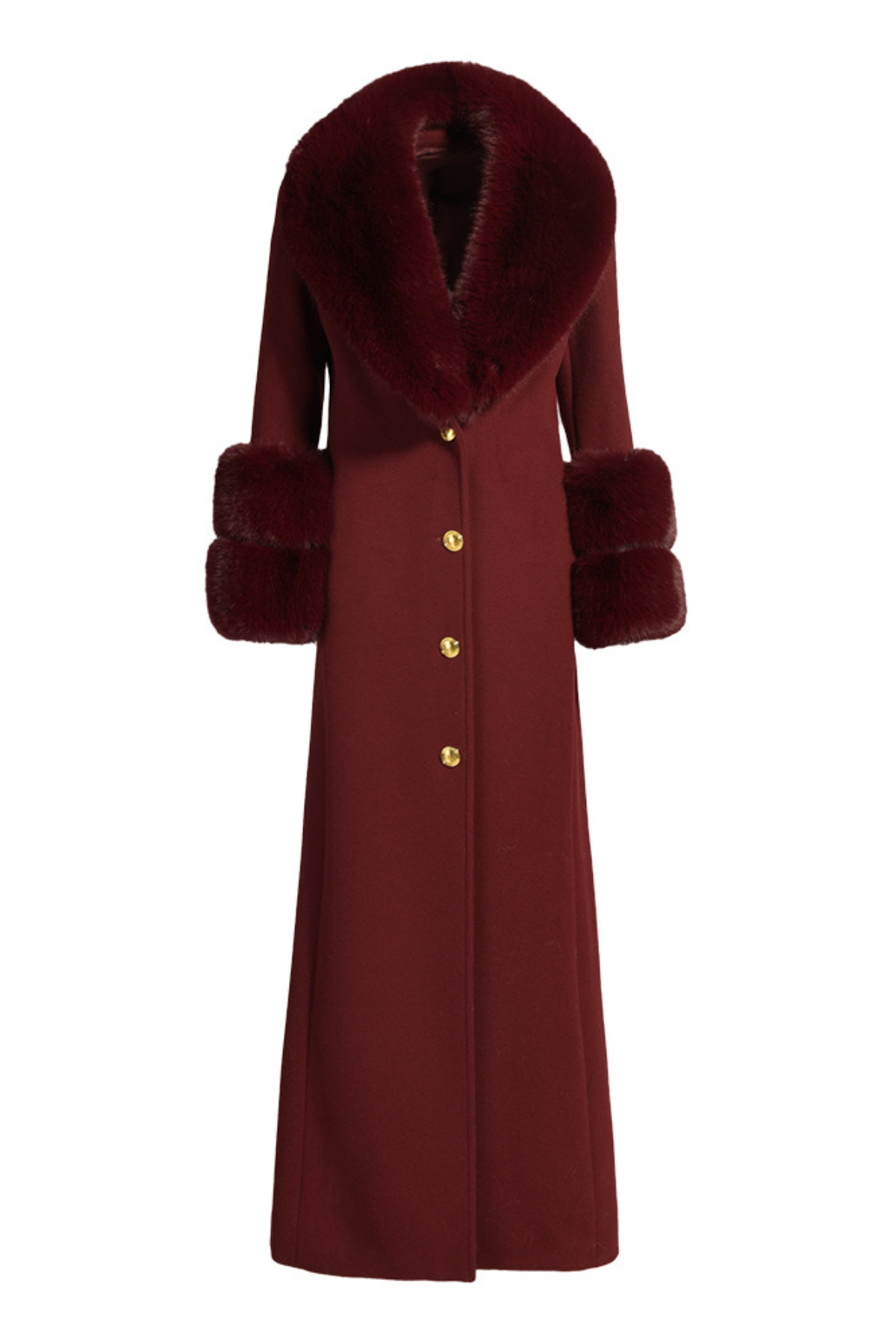 Huntington Cashmere Coat Burgundy