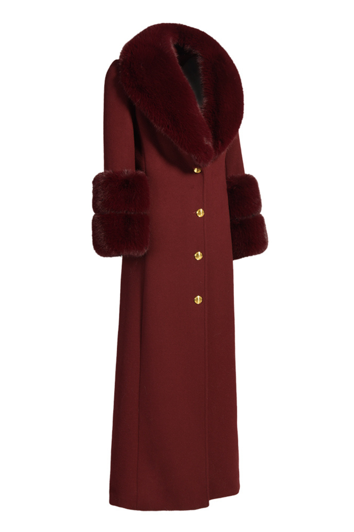 Huntington Cashmere Coat Burgundy