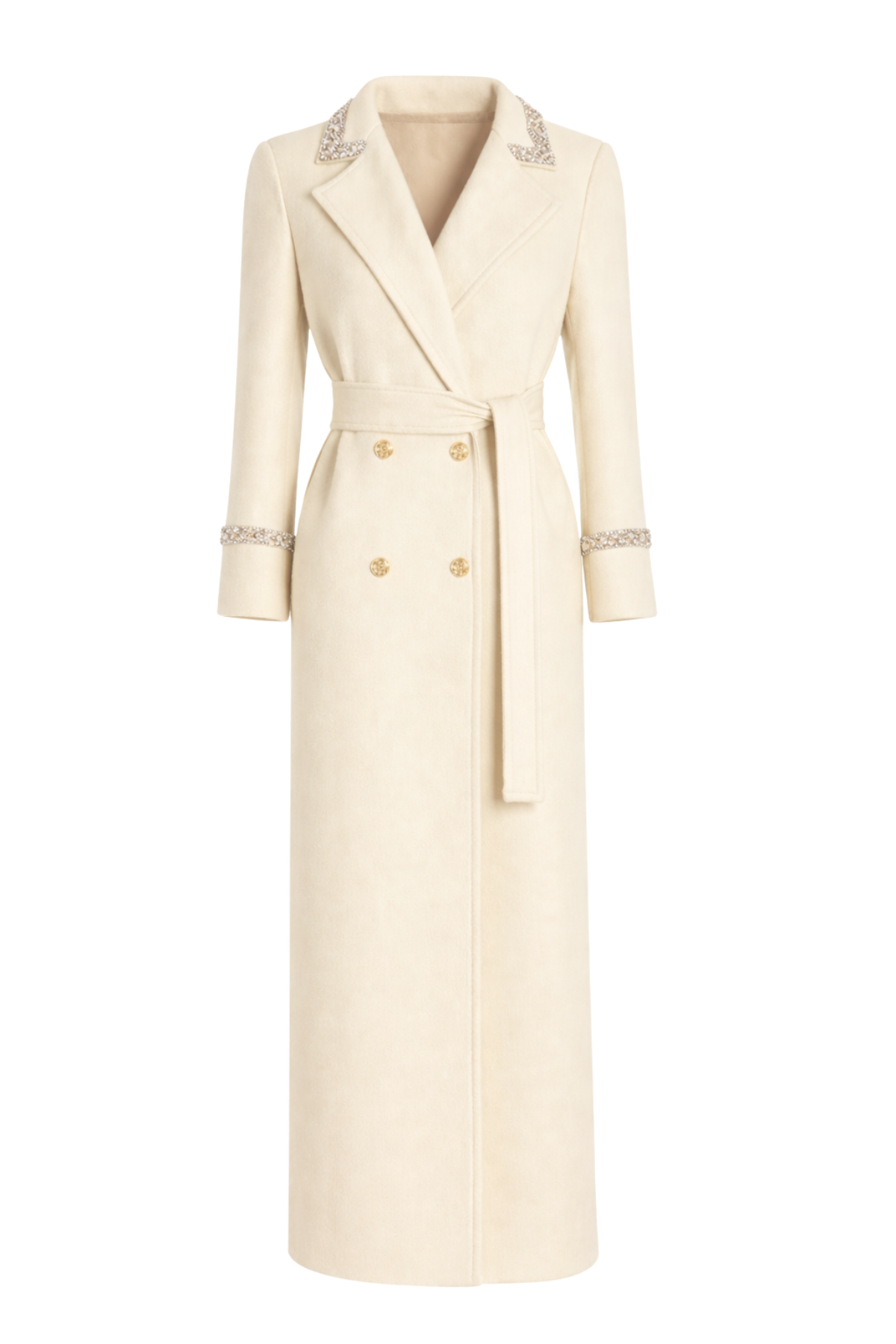 Knightsbridge Cashmere Embellished Ivory Coat