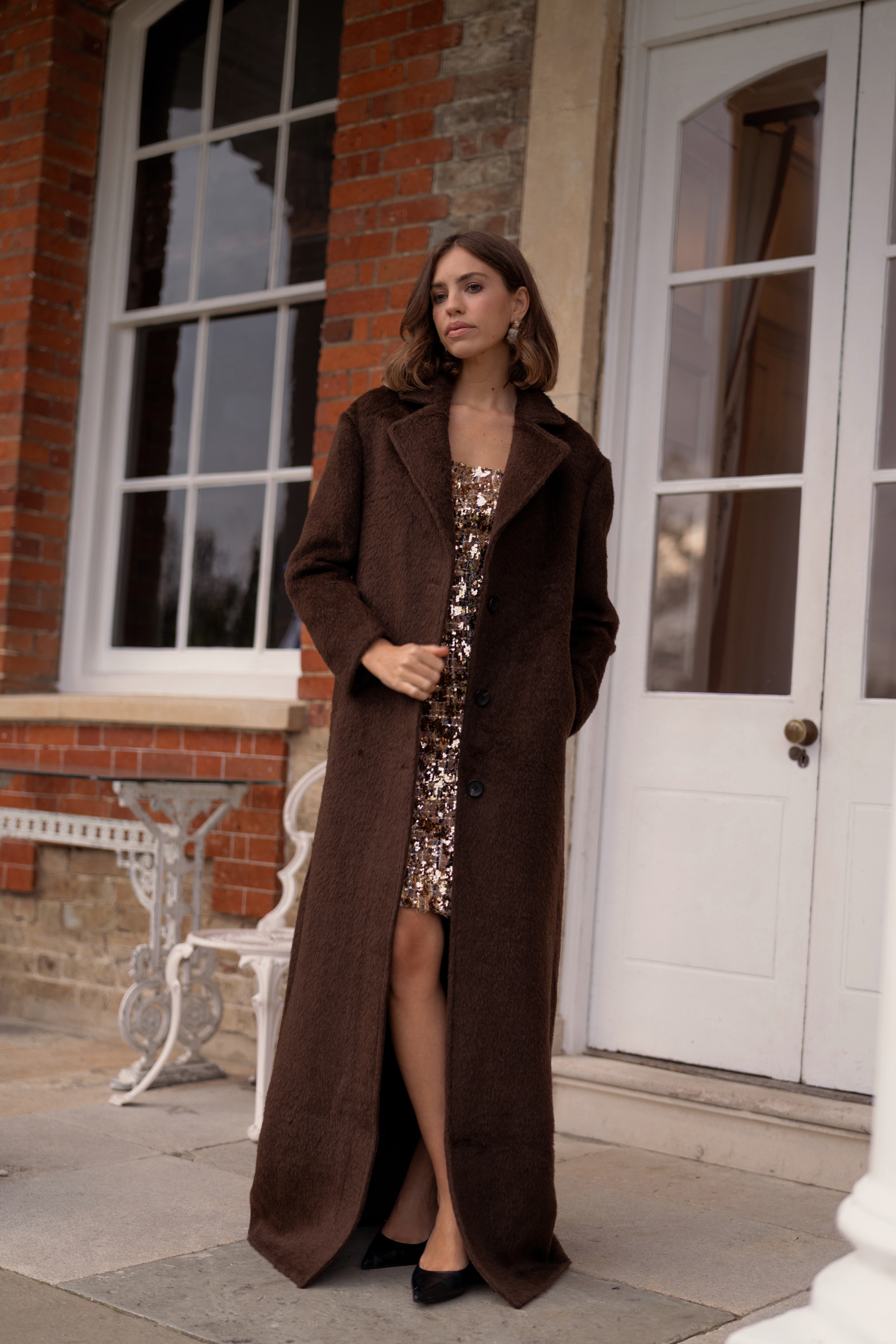 Chatsworth Alpaca Coat Chocolate Brown