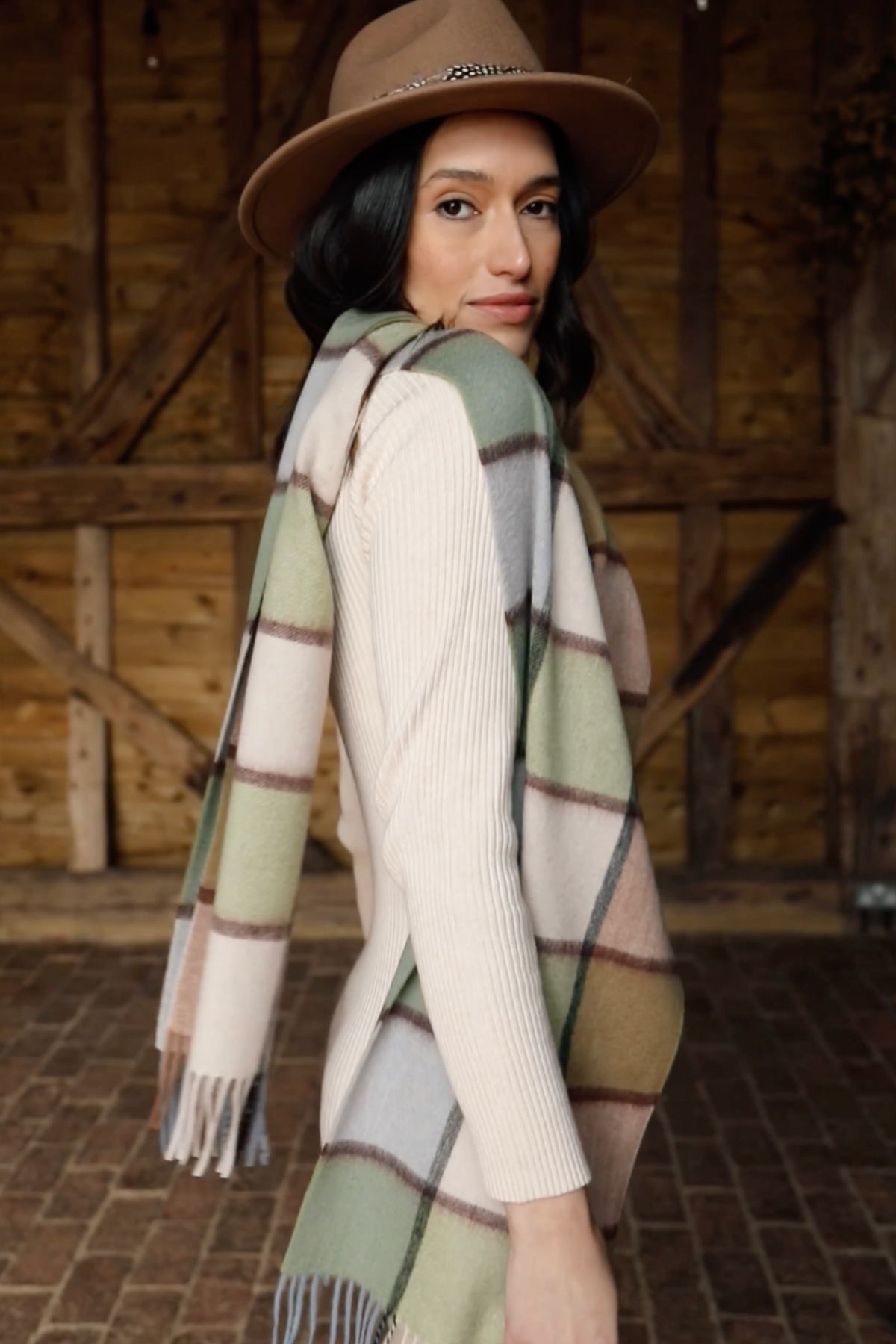 Window Pane Wool Scarf