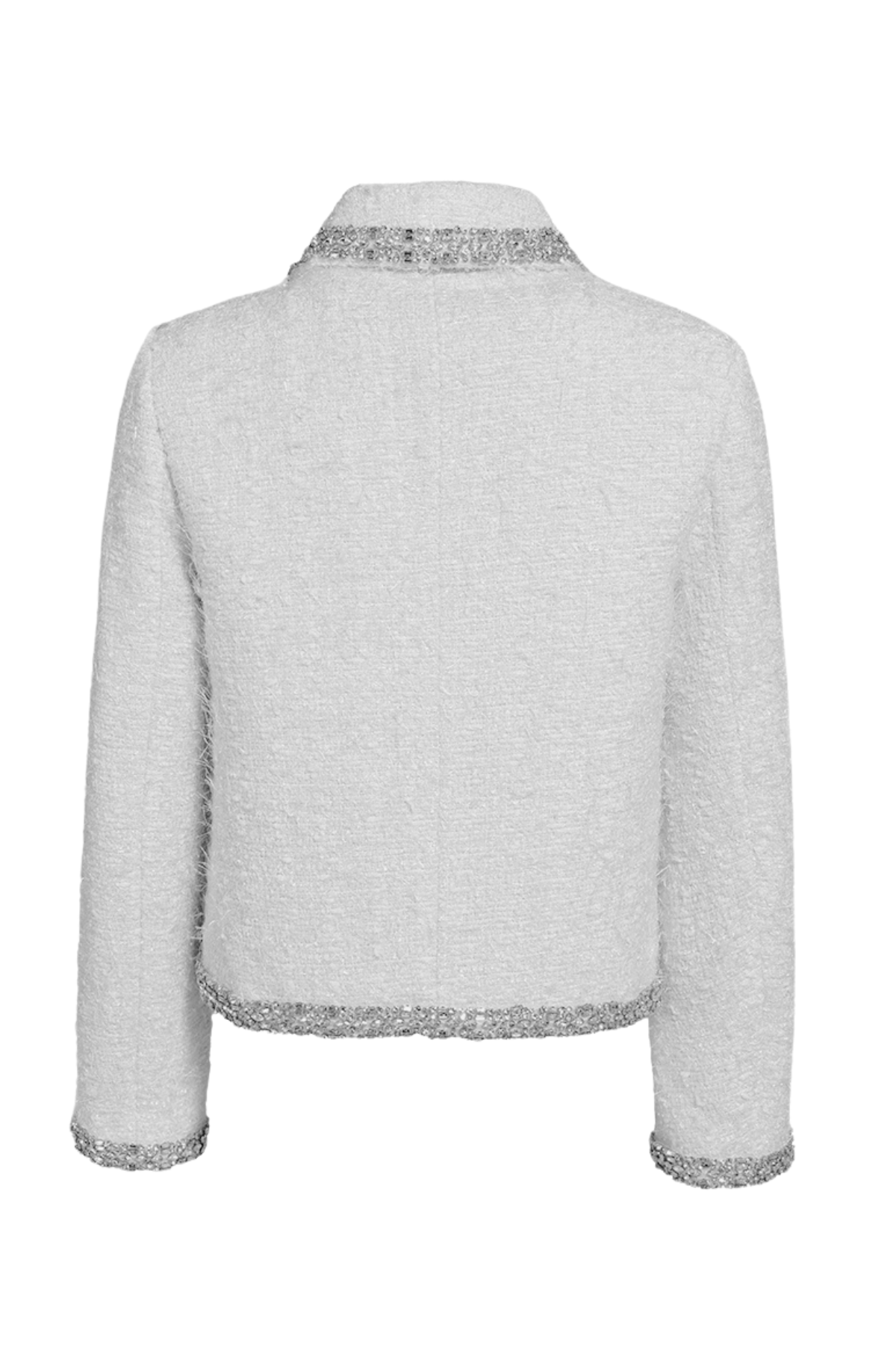 Boucle Embellished Jacket White