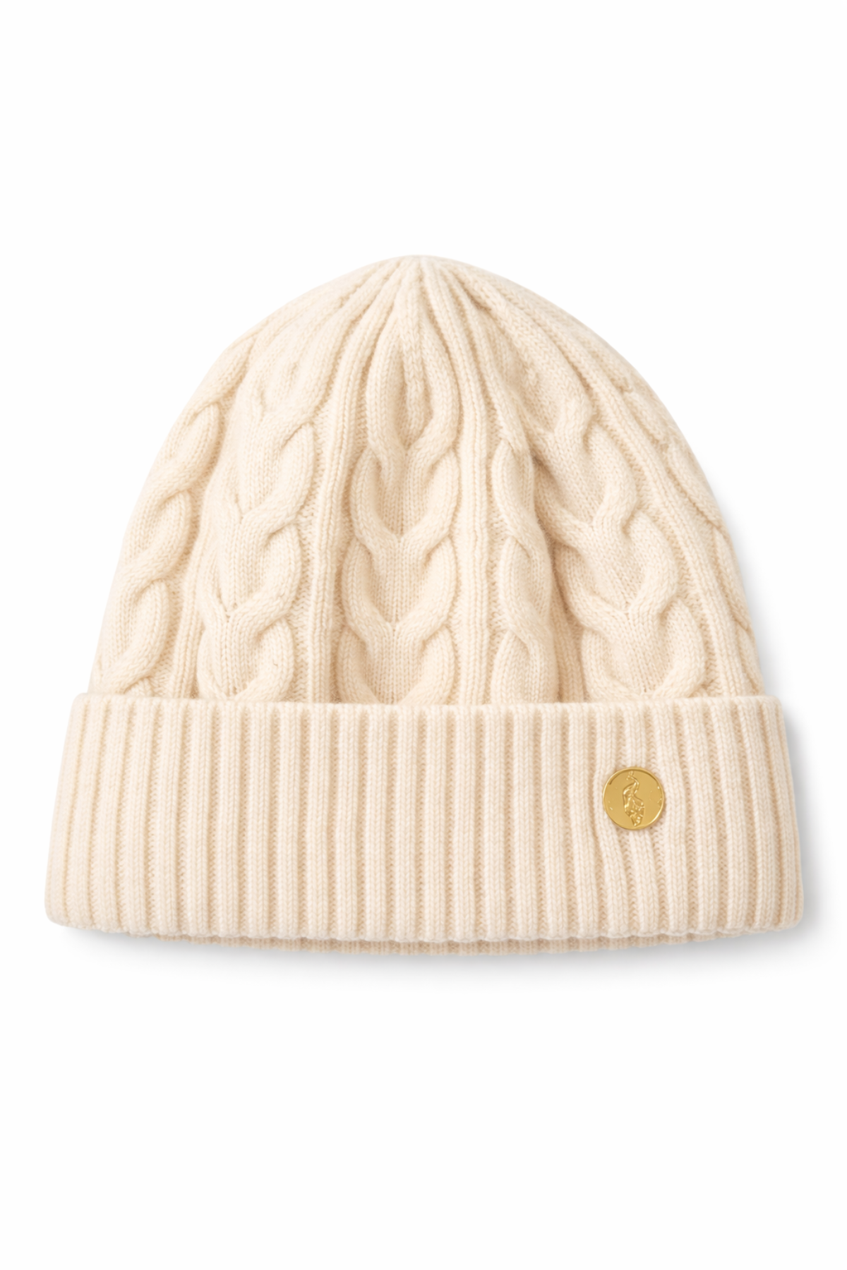 Cream Celtic Knit Beanie