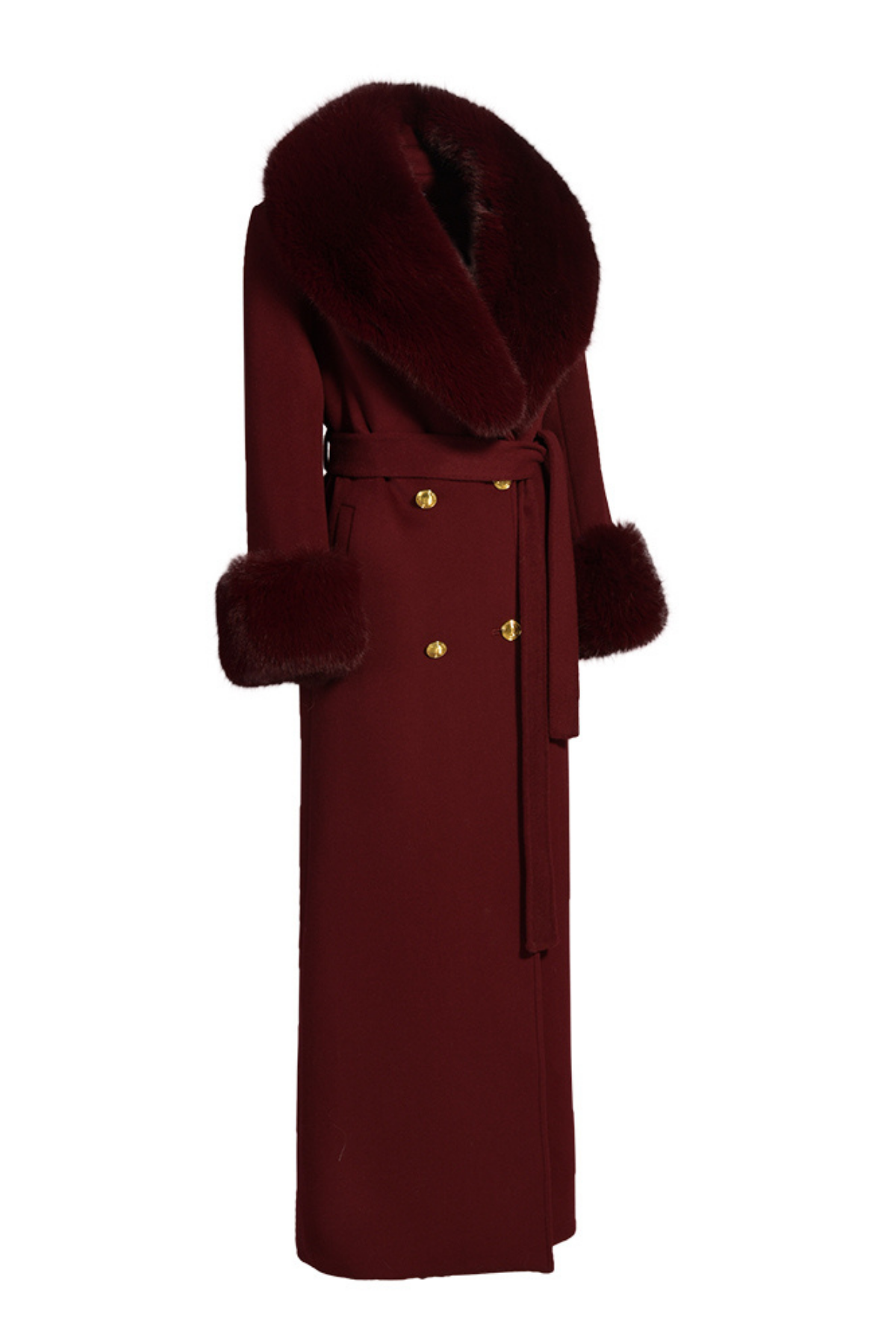 Richmond Cashmere Coat Burgundy