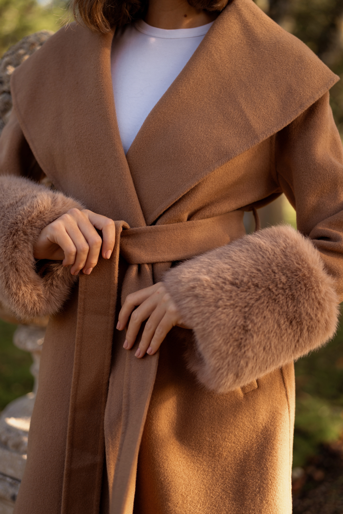 Belmont Cashmere Coat Tan