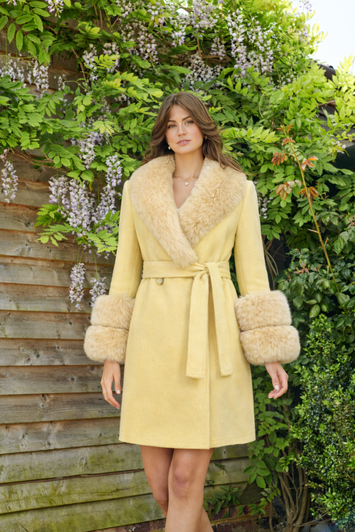 Belgravia Cashmere Coat Butter Yellow