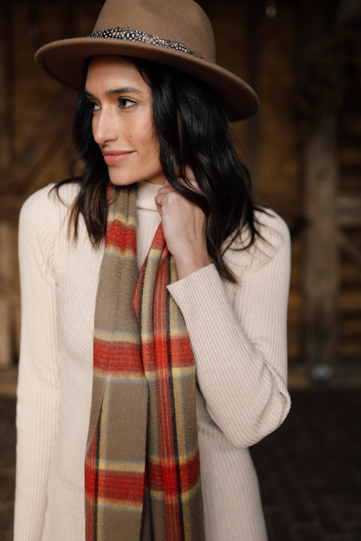 Tartan Red Wool Scarf