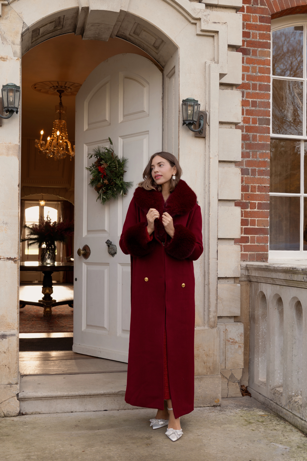 Richmond Cashmere Coat Burgundy