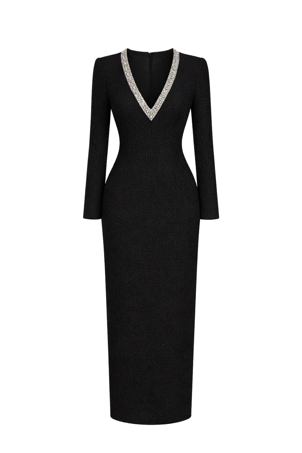 Céline Black V Neck Gown