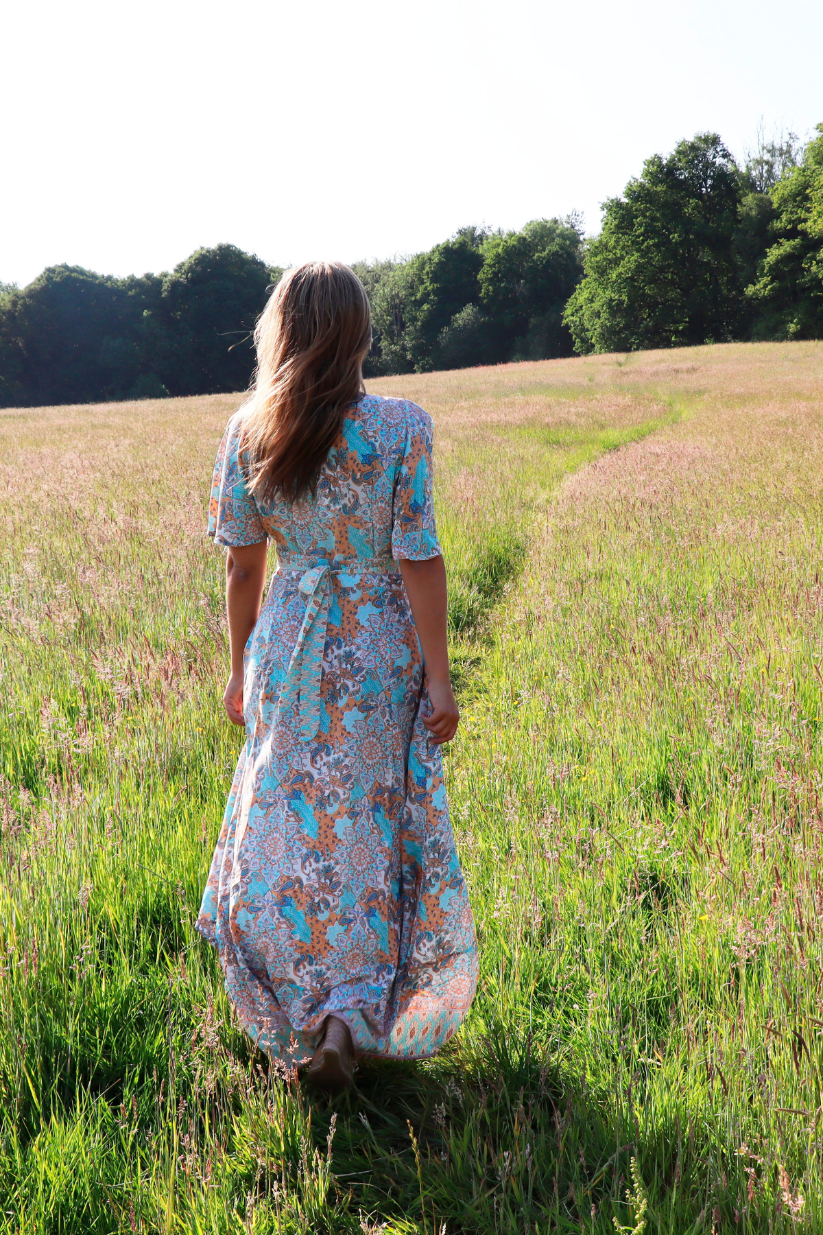 Paisley Long Dress Blue