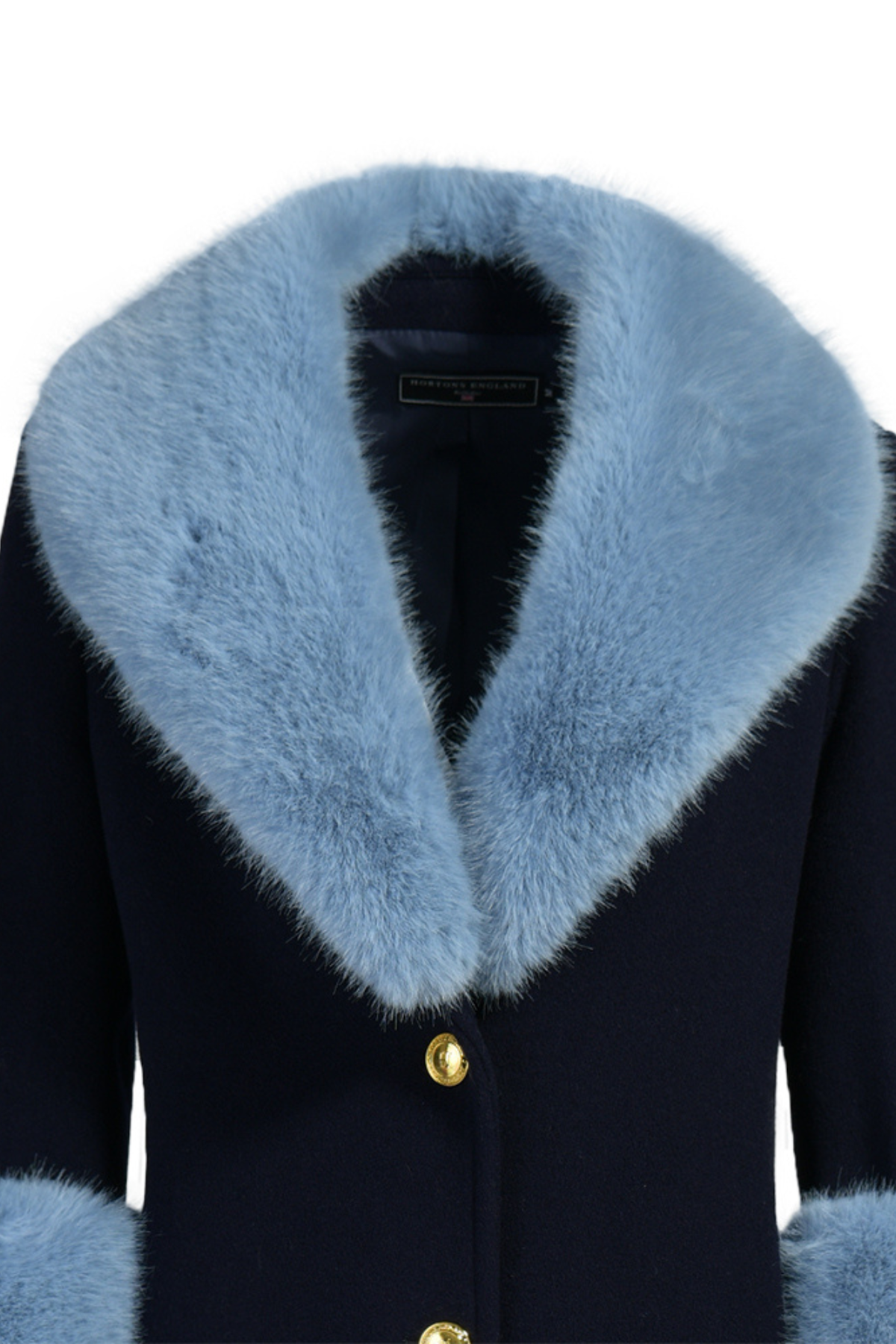 Huntington Cashmere Coat Navy & Blue