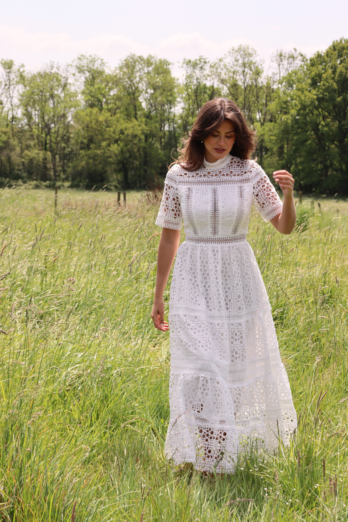 The Badminton Broderie Dress White