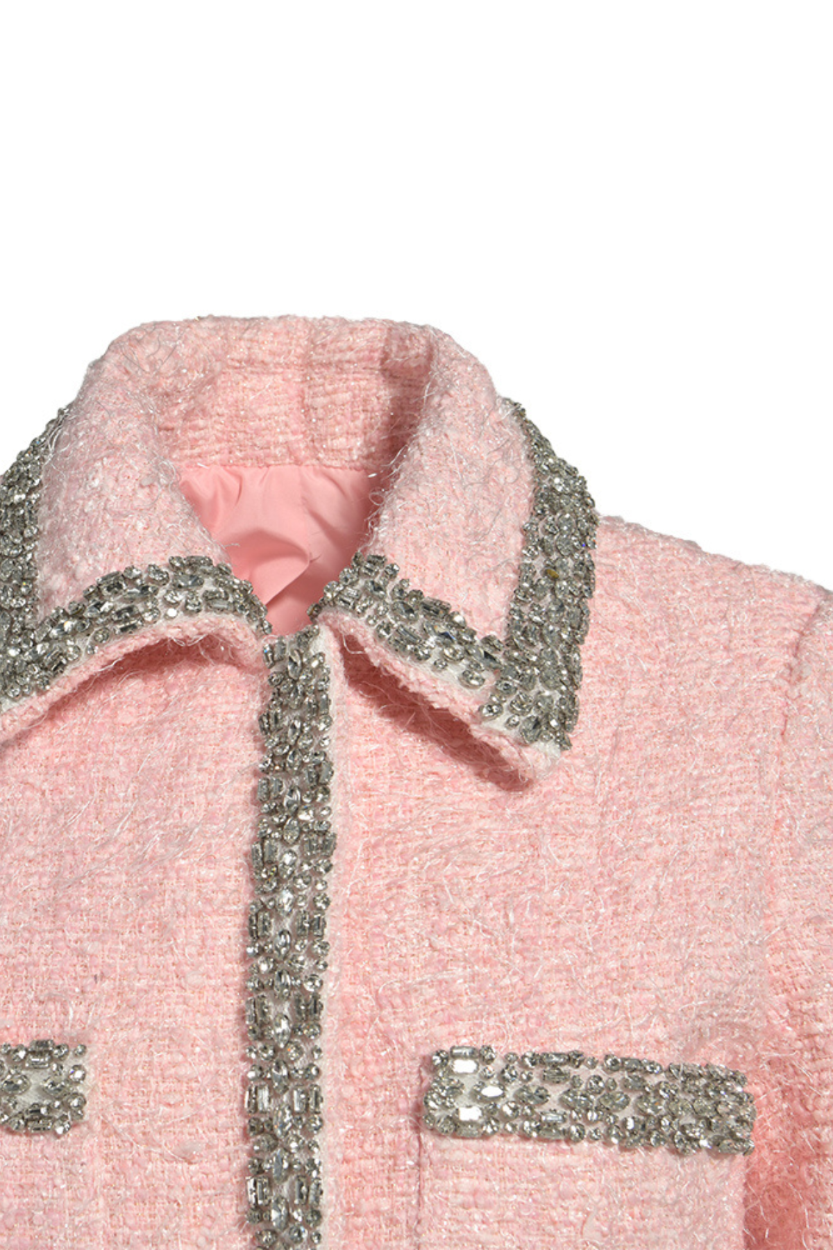 Boucle Embellished Jacket Pink