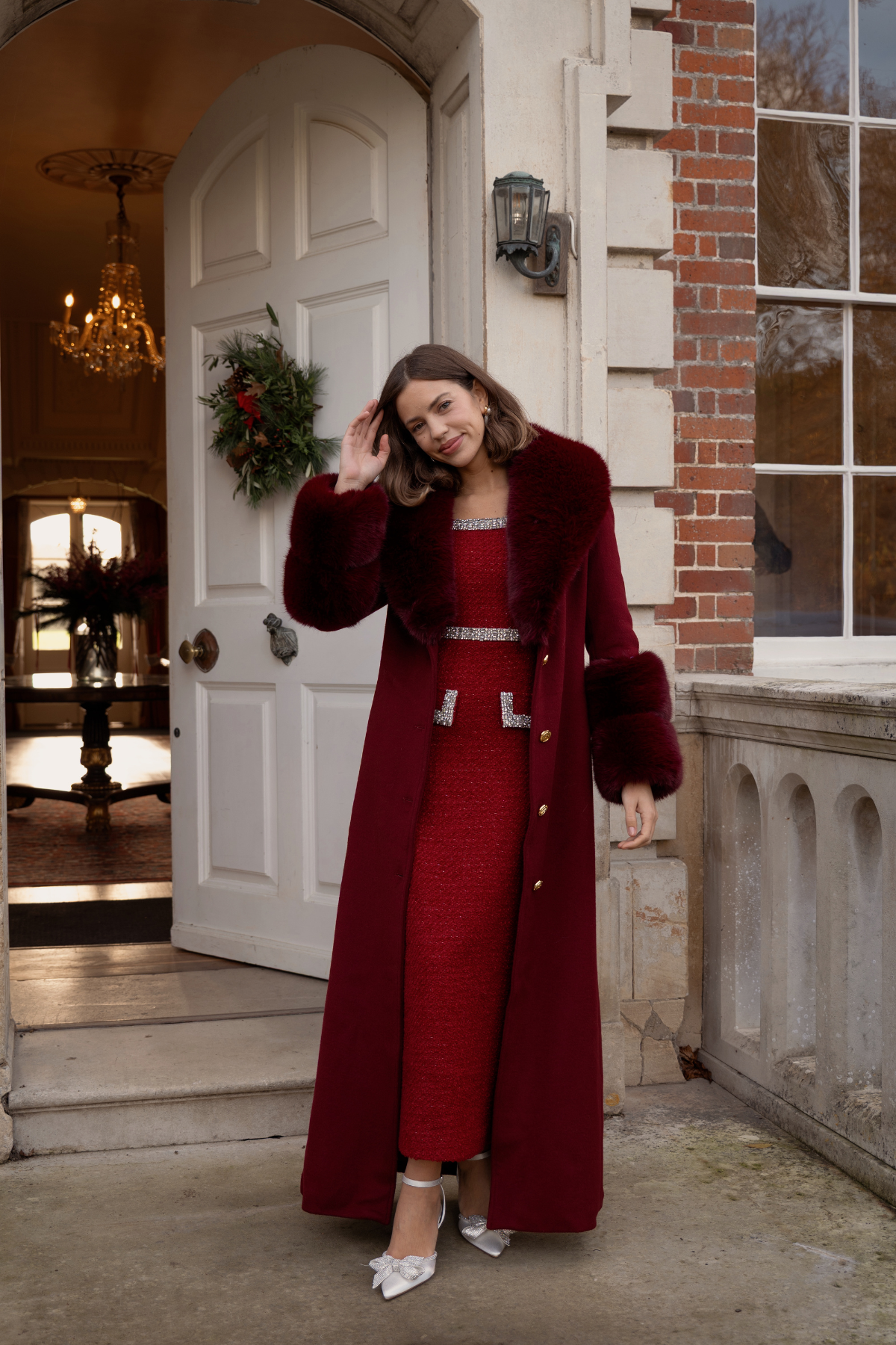 Huntington Cashmere Coat Burgundy