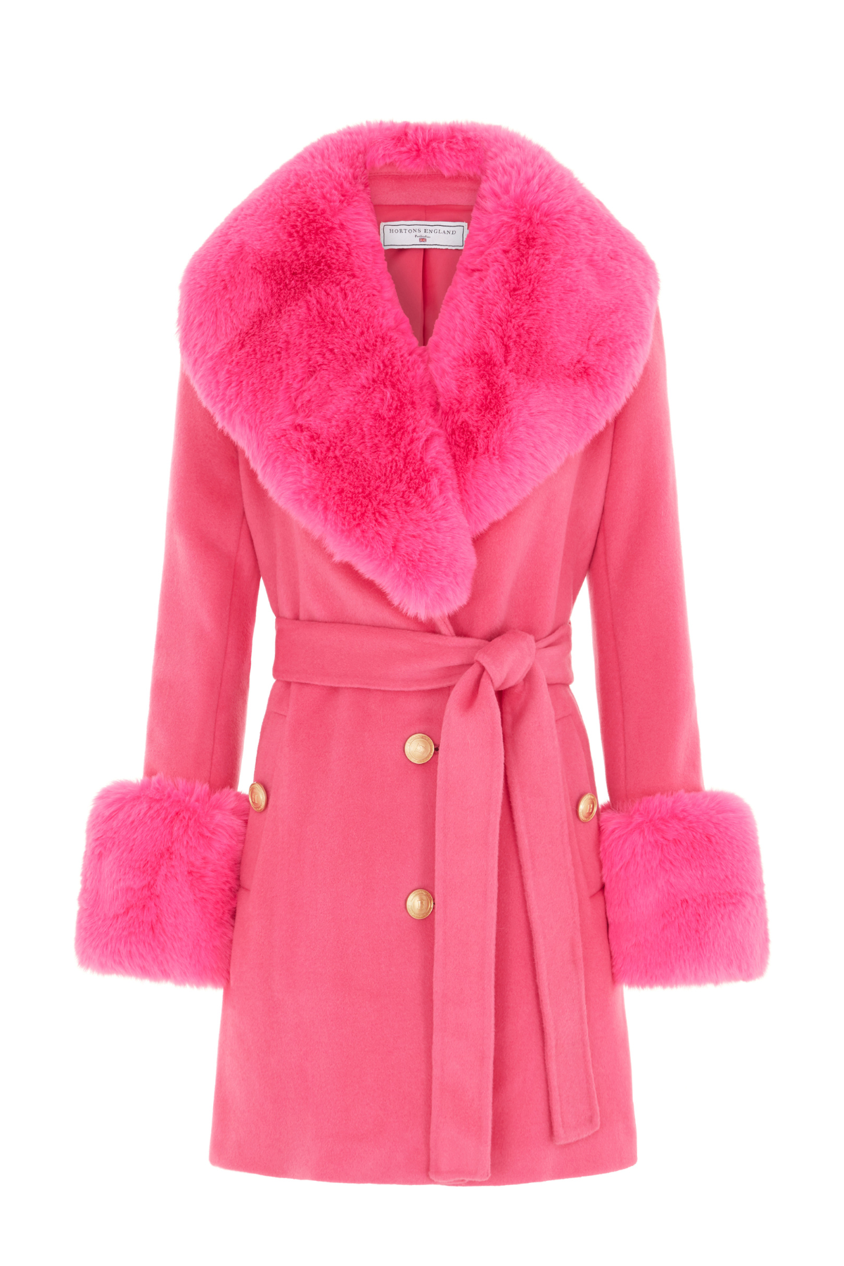 Buckingham Mini Cashmere Coat Hot Pink