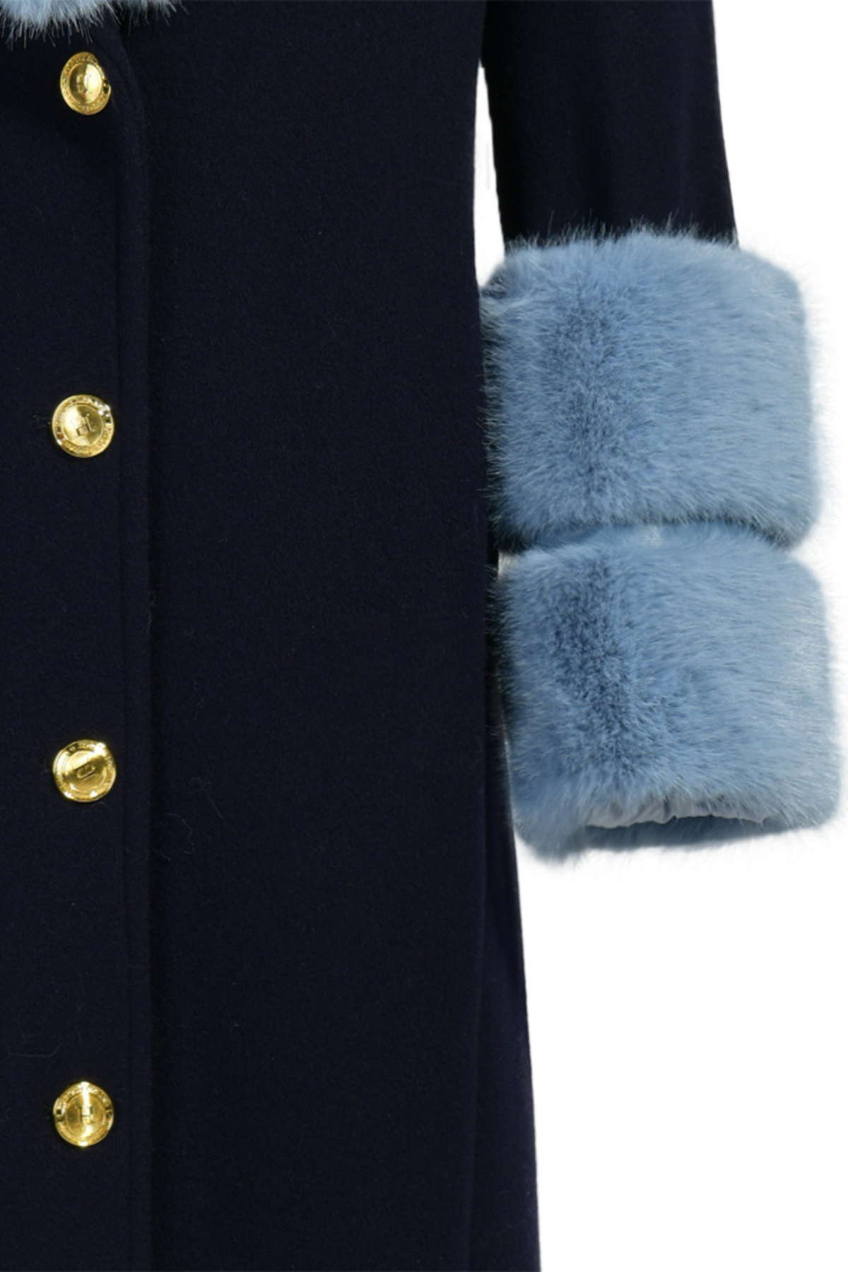 Huntington Cashmere Coat Navy & Blue