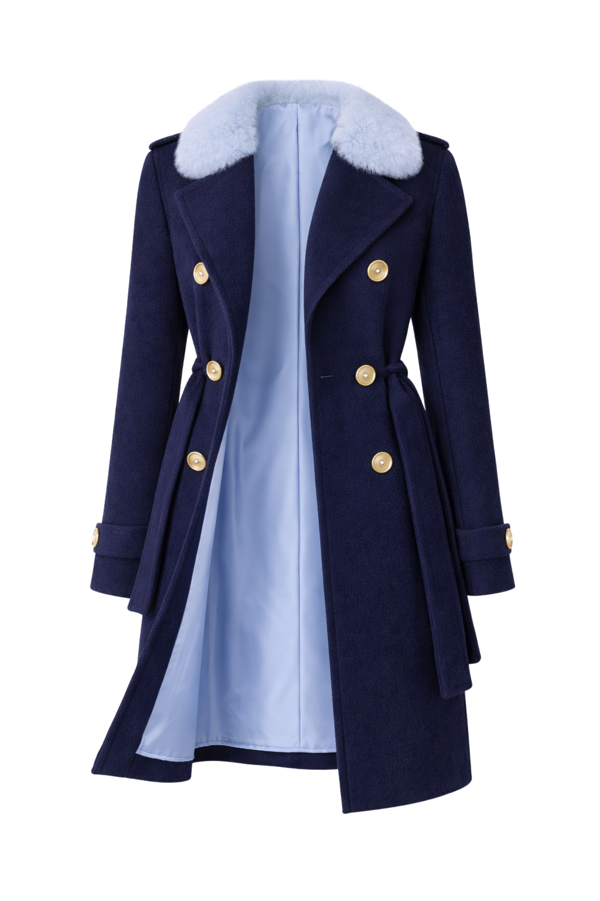 Islington Cashmere Double Breasted Coat Navy