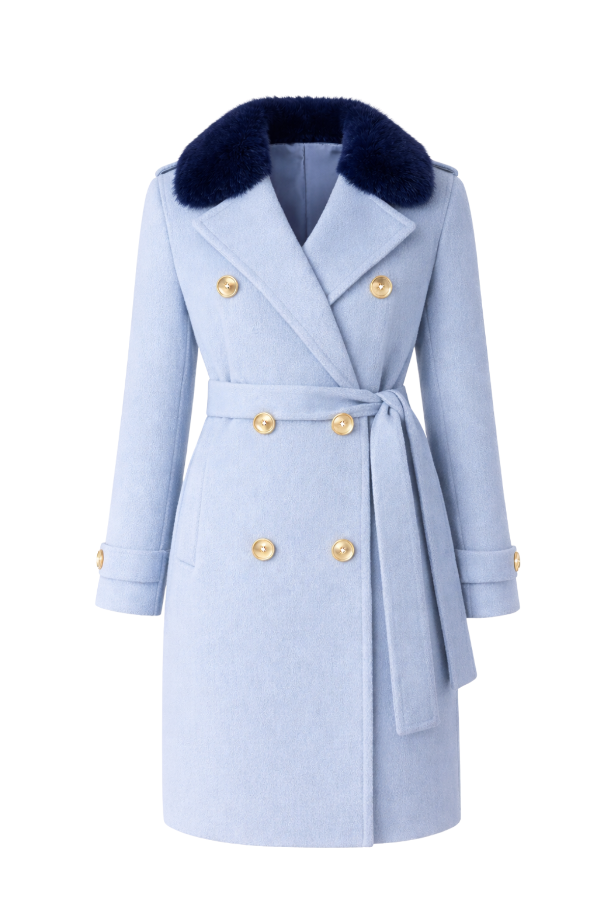 Islington Cashmere Double Breasted Coat Powder Blue