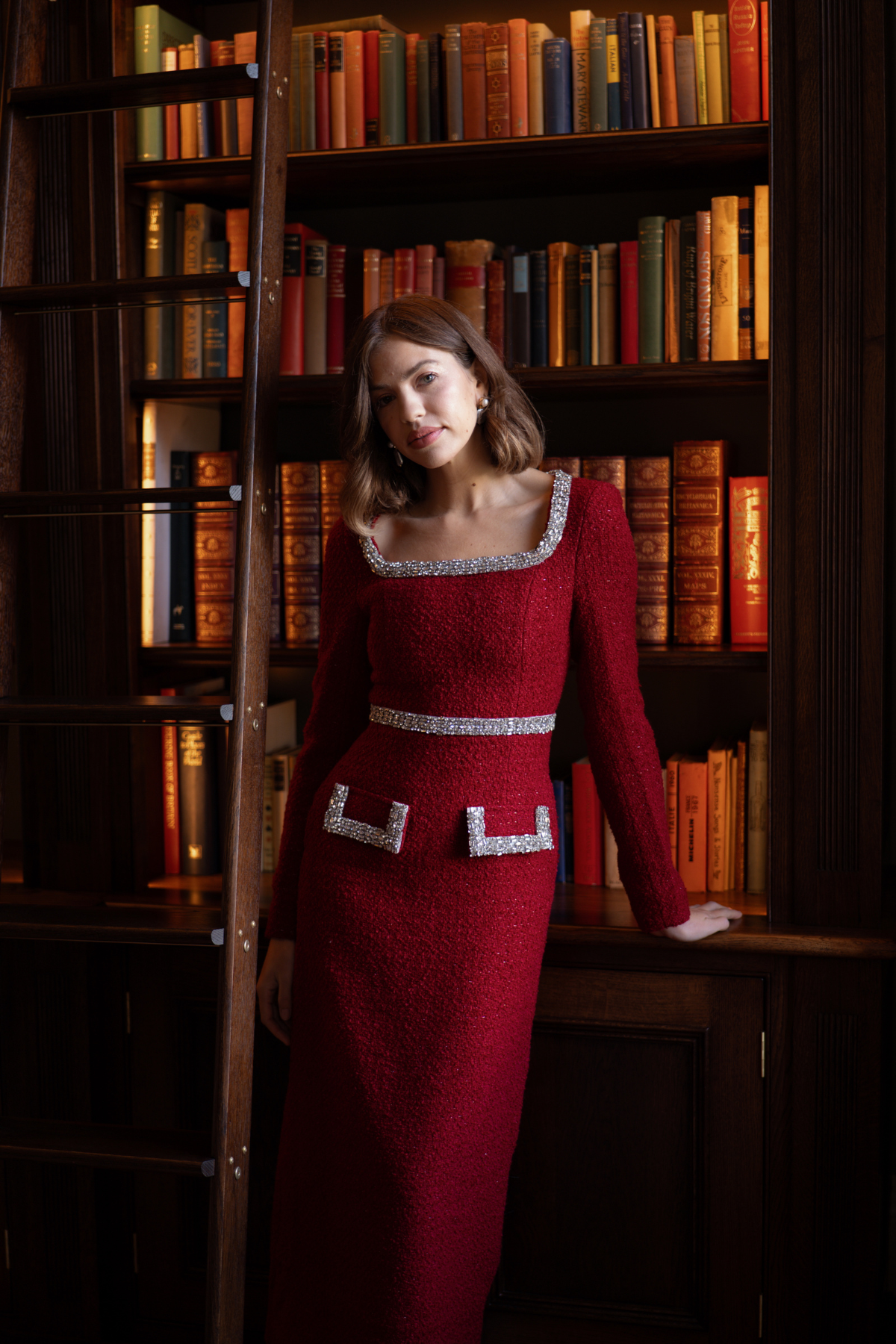 Serena Burgundy Dress