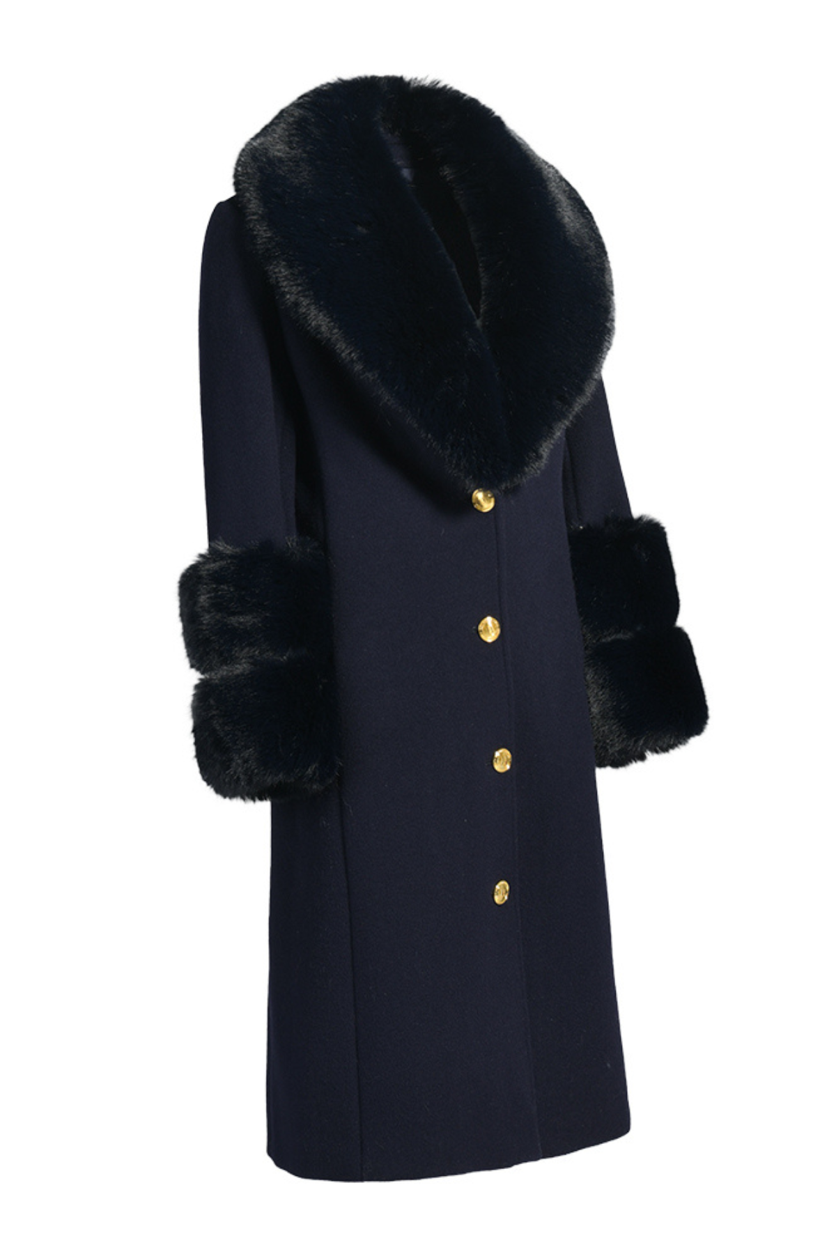 Huntley Cashmere Coat Navy