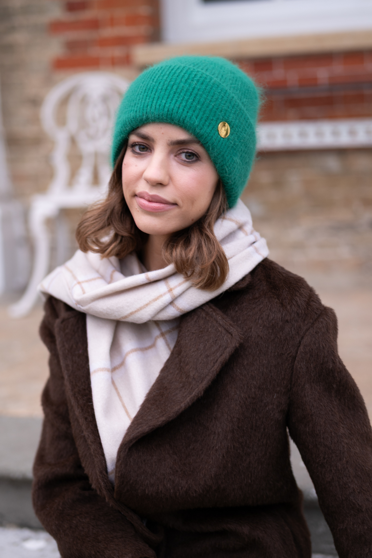 Mohair Emerald Green Beanie