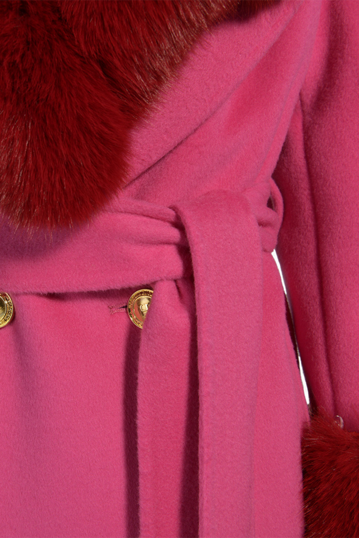 Richmond Cashmere Coat Hot Pink & Red
