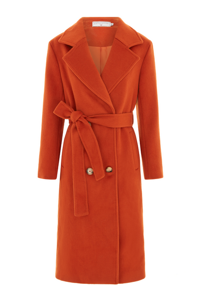 Highgrove Cashmere Coat Sunset Orange