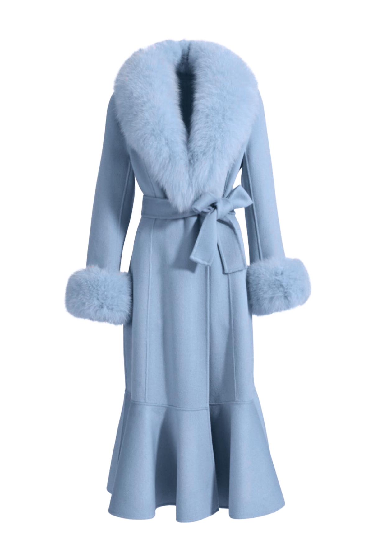 Westminster Cashmere Peplum Coat Powder Blue