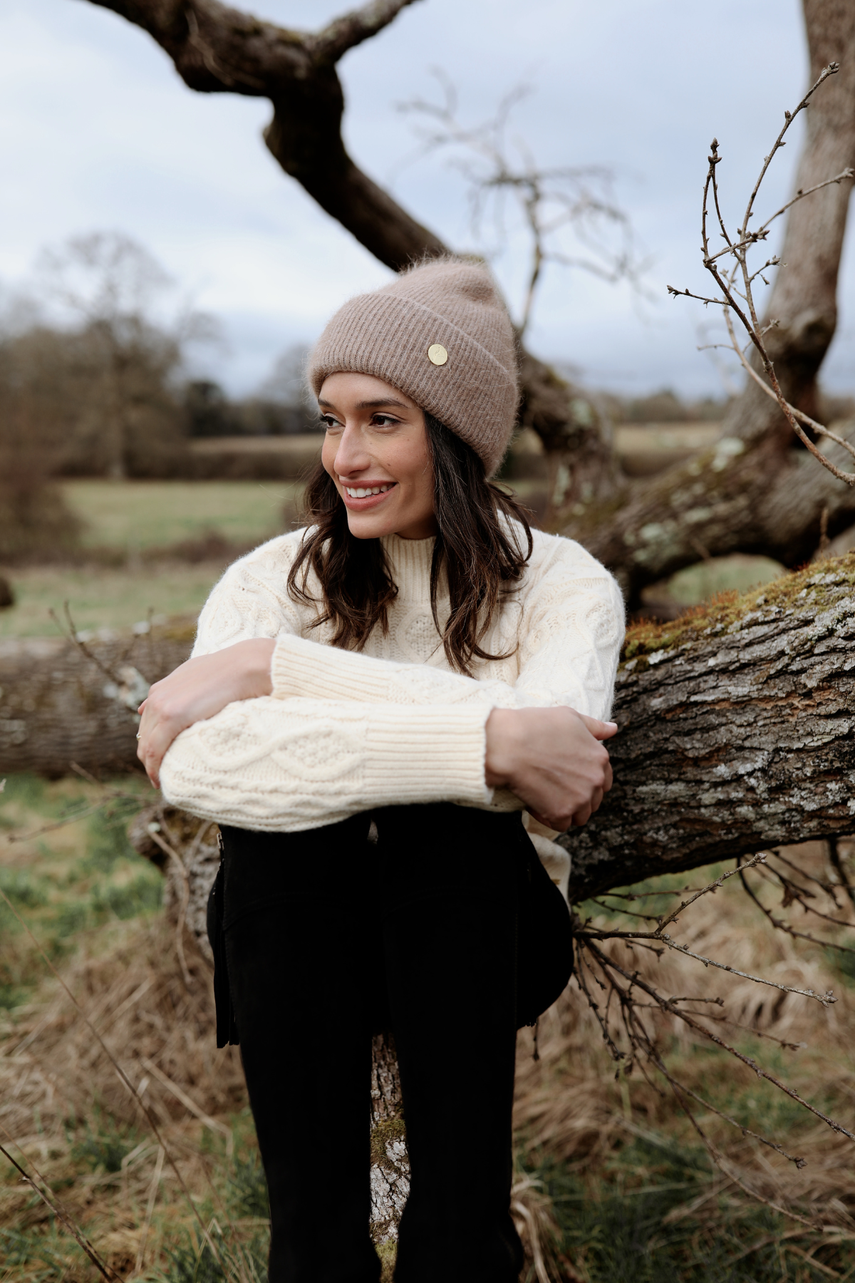 Mohair Lightweight Fawn Beanie