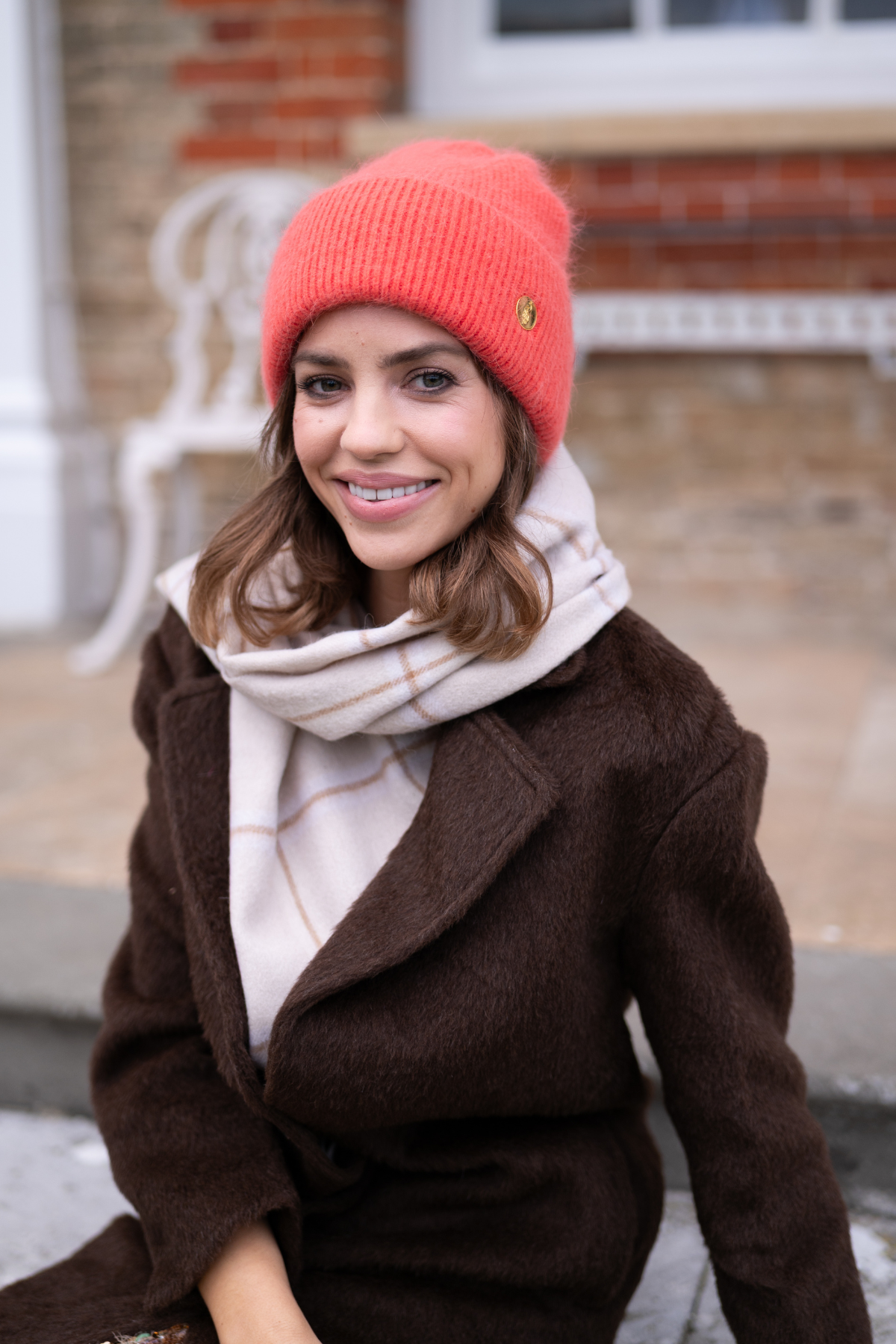 Mohair Coral Beanie