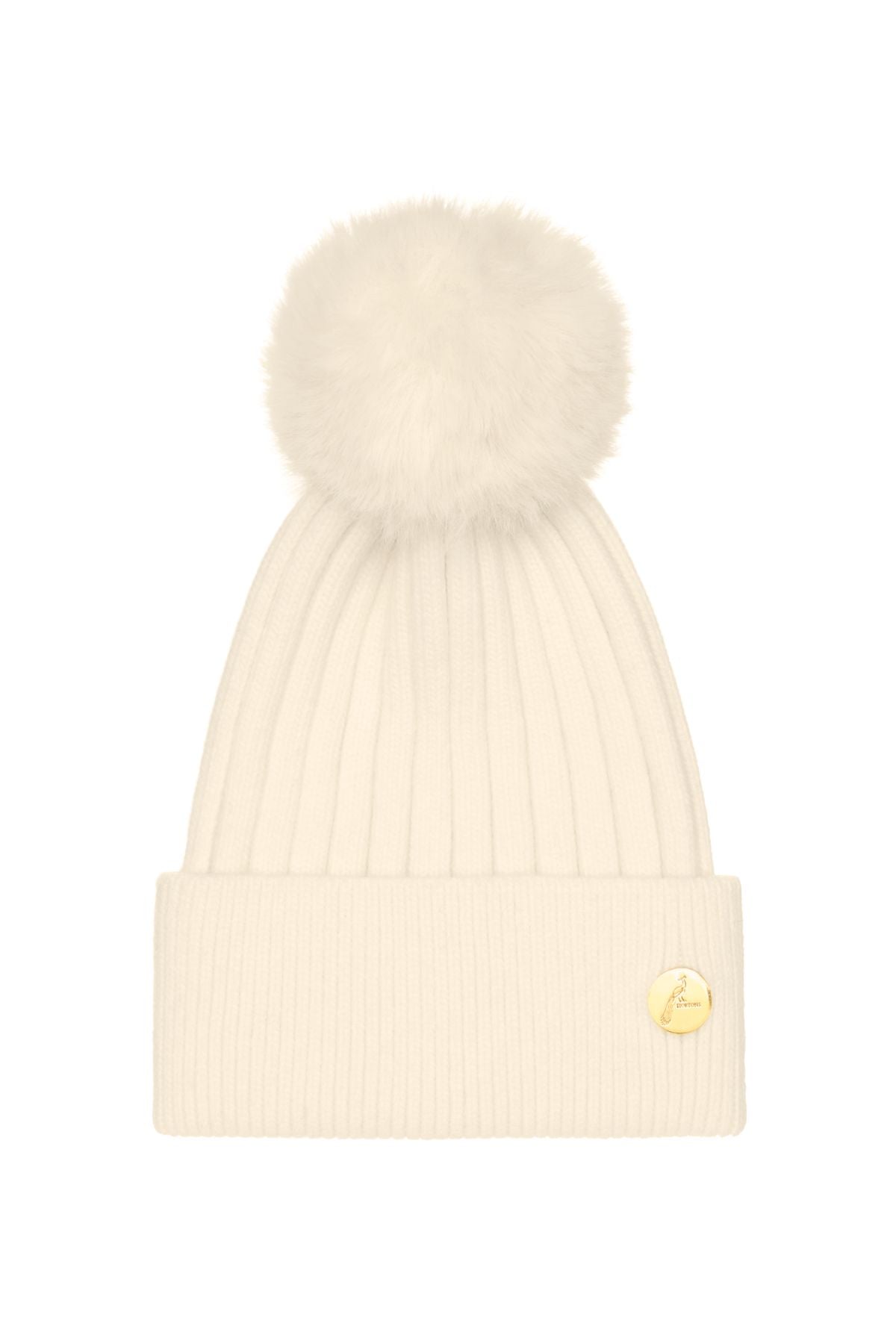 Meribel Cashmere Pom Pom Hat - Cream